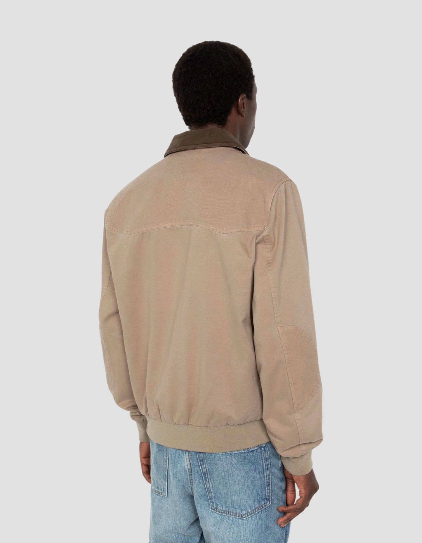 Giacca bimateriale vintage color tortora