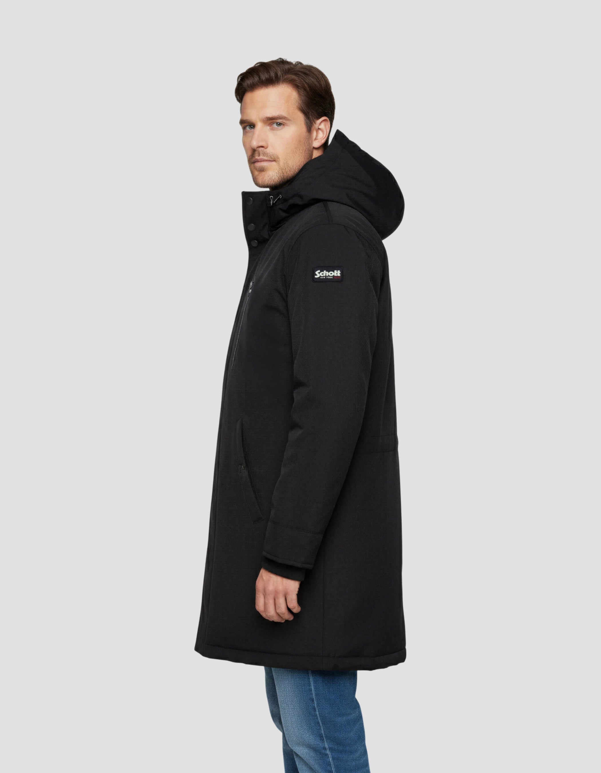 Langer schwarzer Parka-3