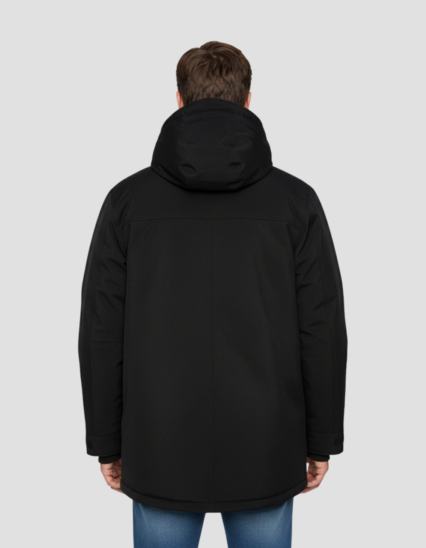 Langer schwarzer Parka