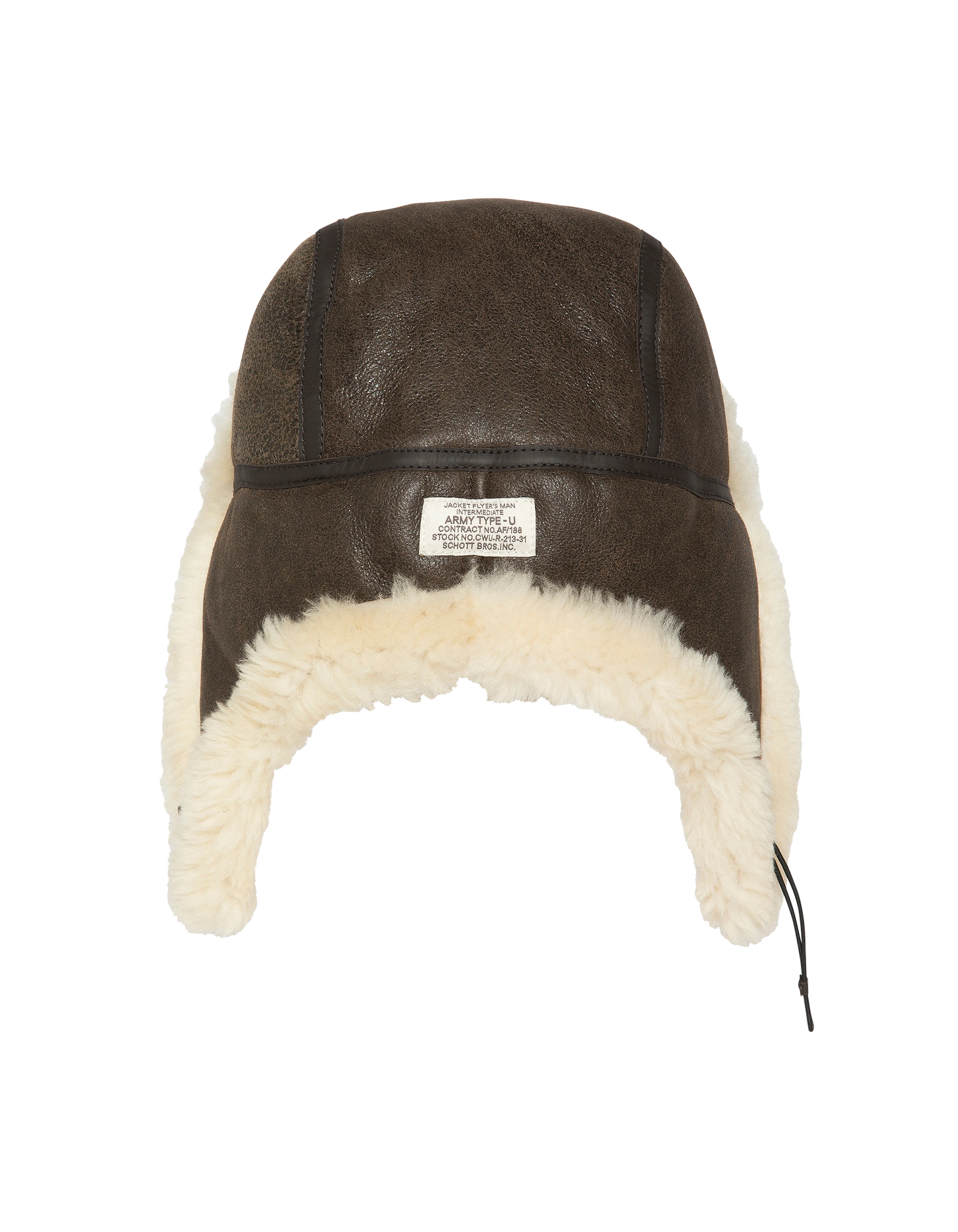 Chapka marron badgée, mouton double face