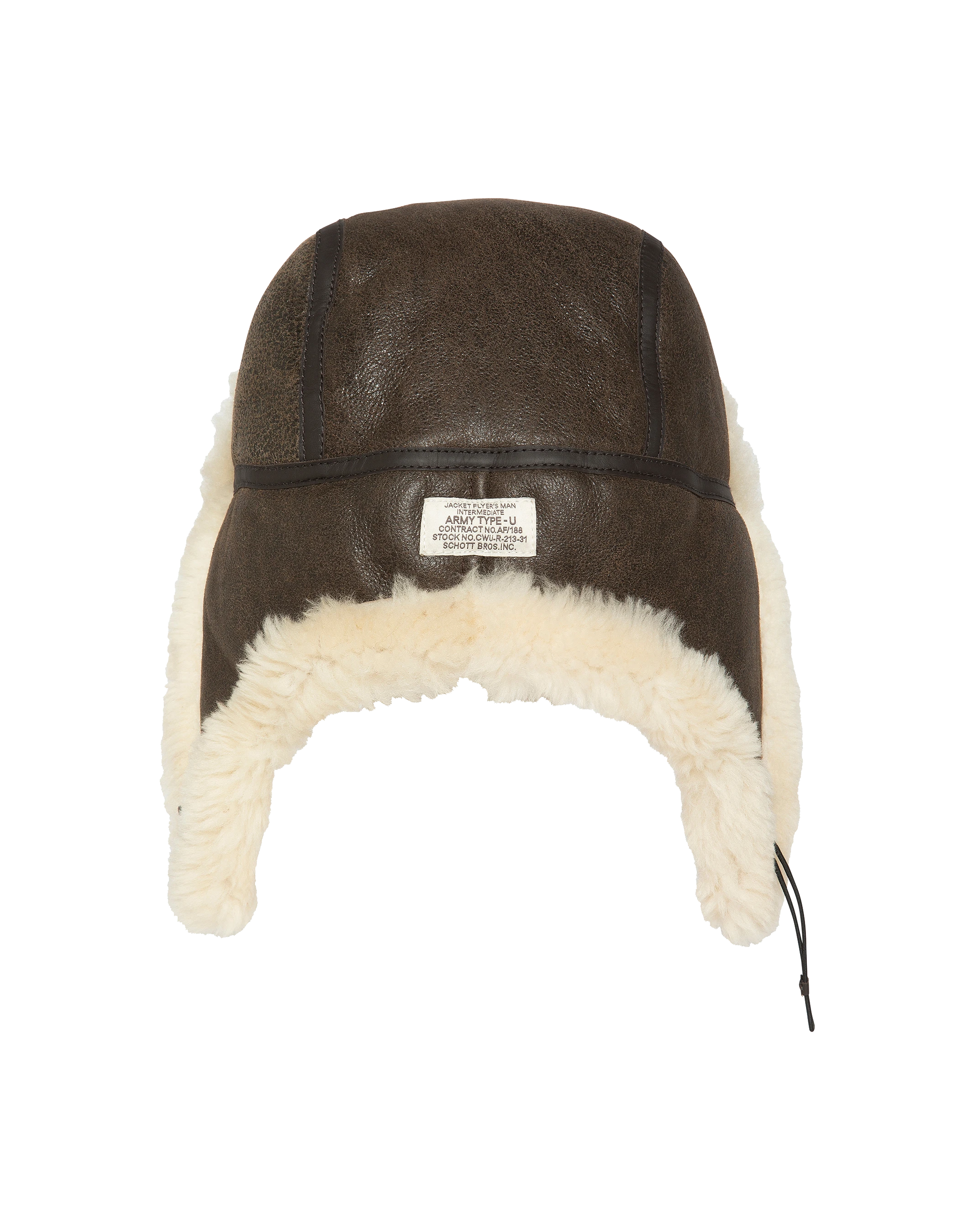 Chapka marron badgée, mouton double face-2