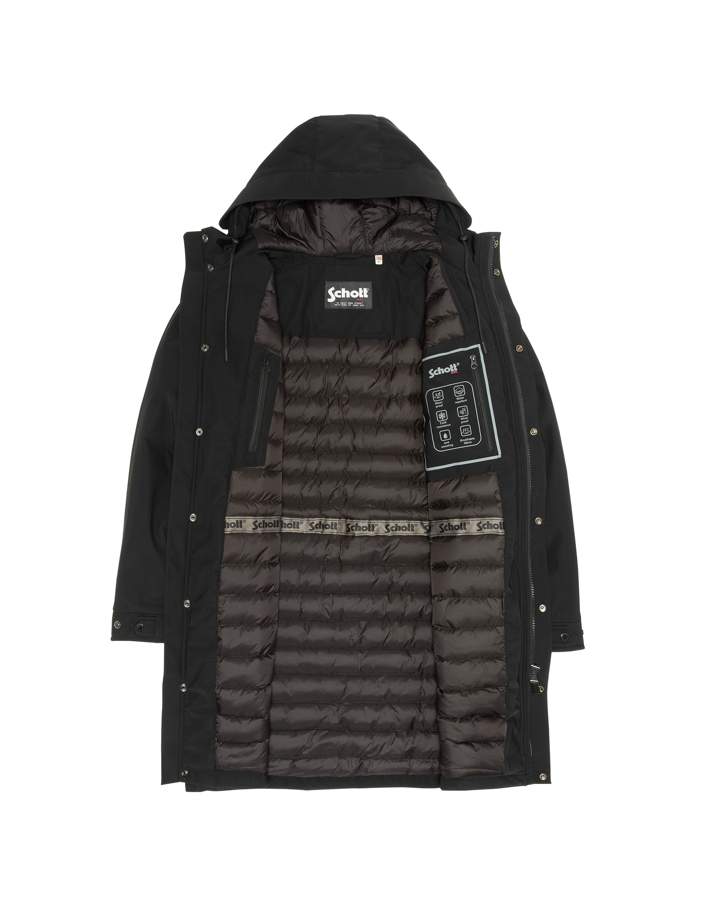 Multipoche nere con cappuccio