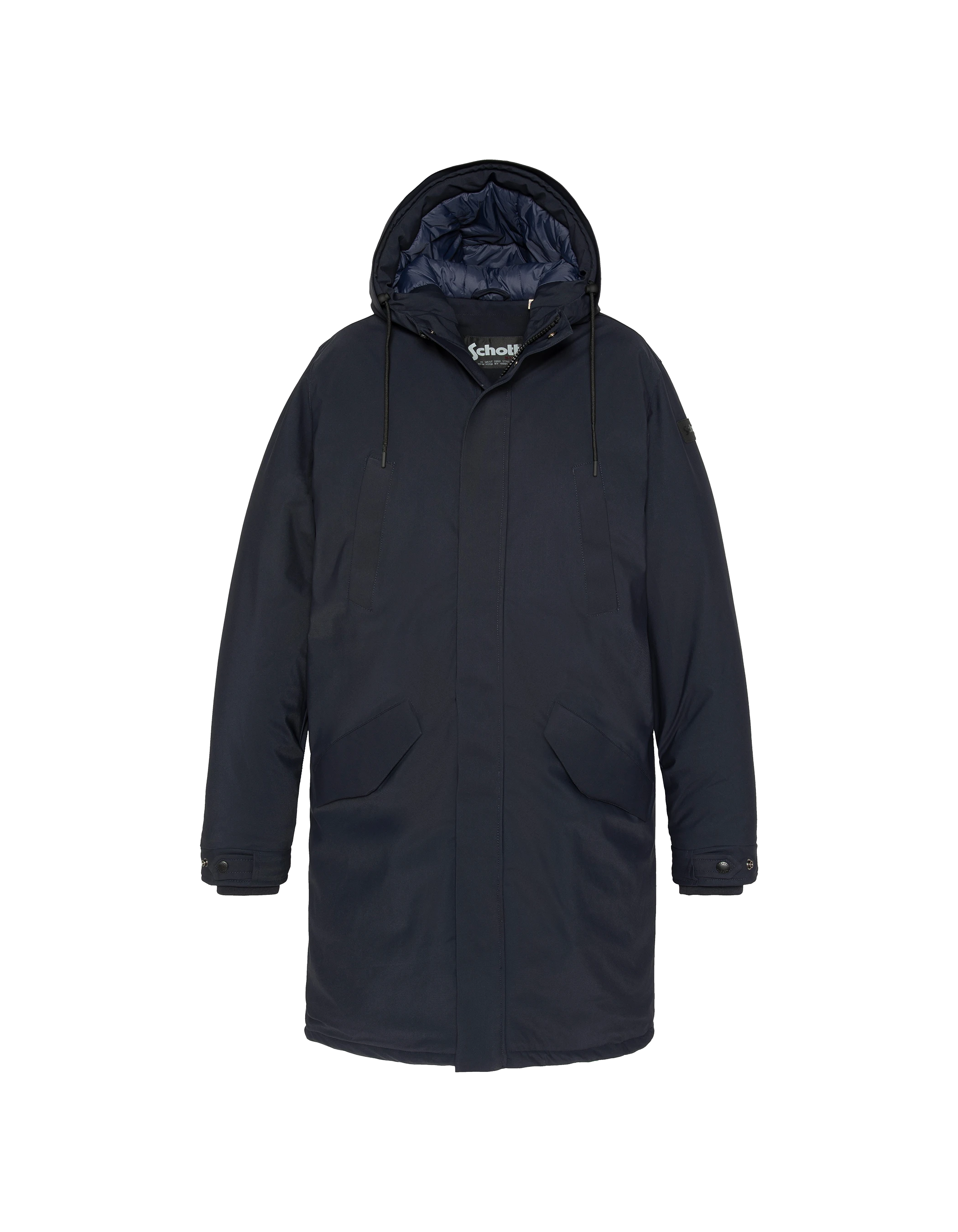 Navy Parka Multipoches con felpa con cappuccio-1