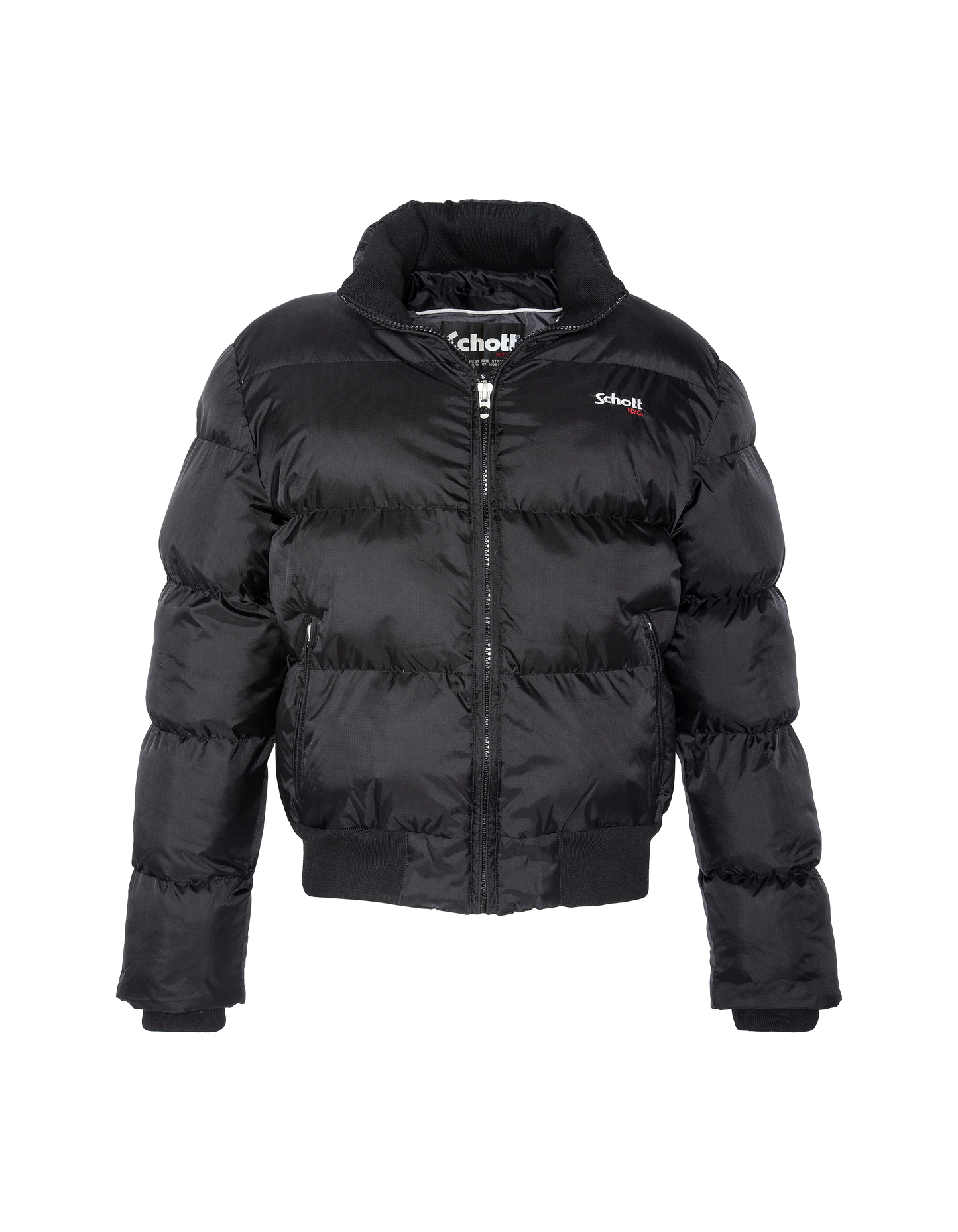 Doudoune noire à capuche, coupe boxy