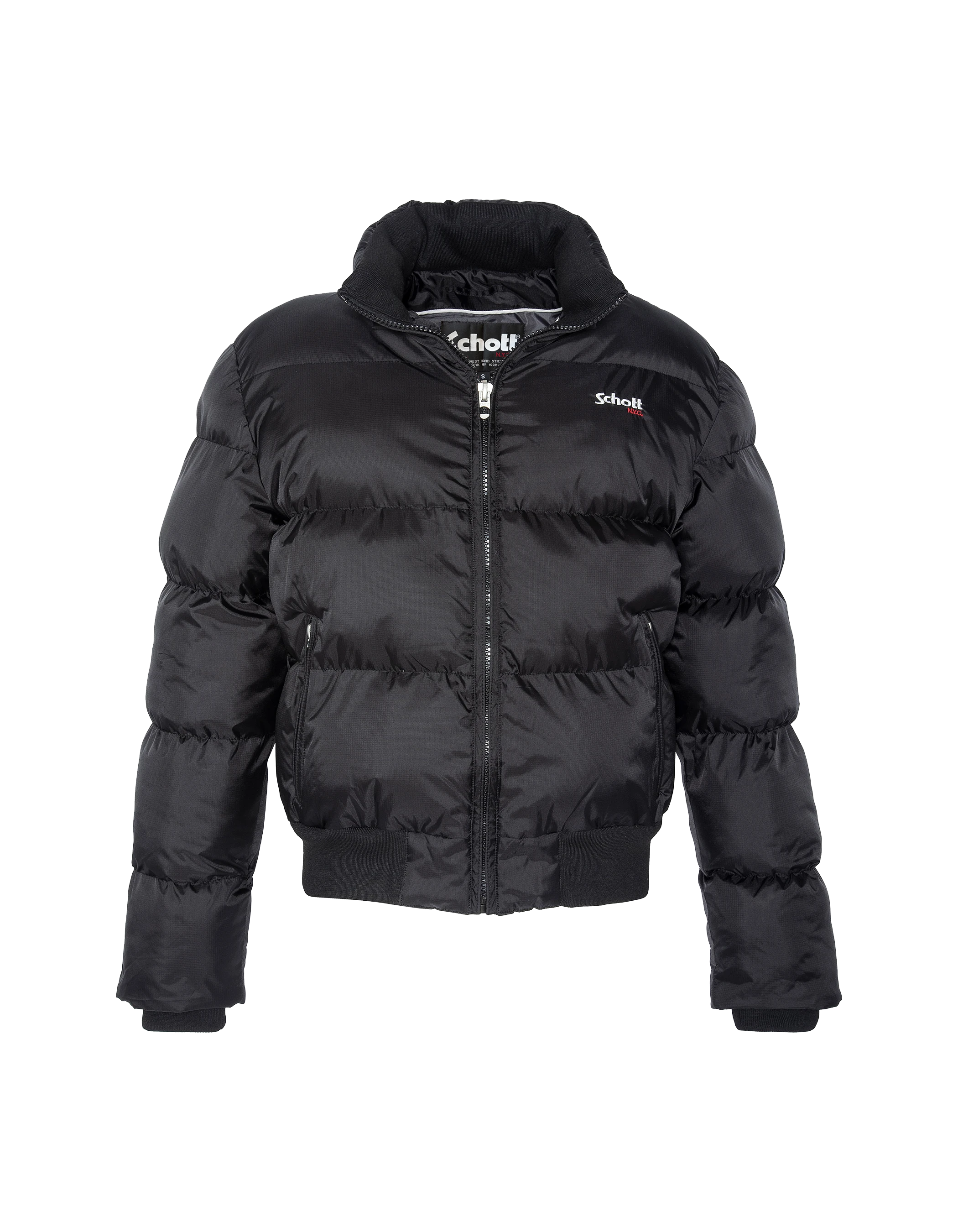 Doudoune noire à capuche, coupe boxy-3