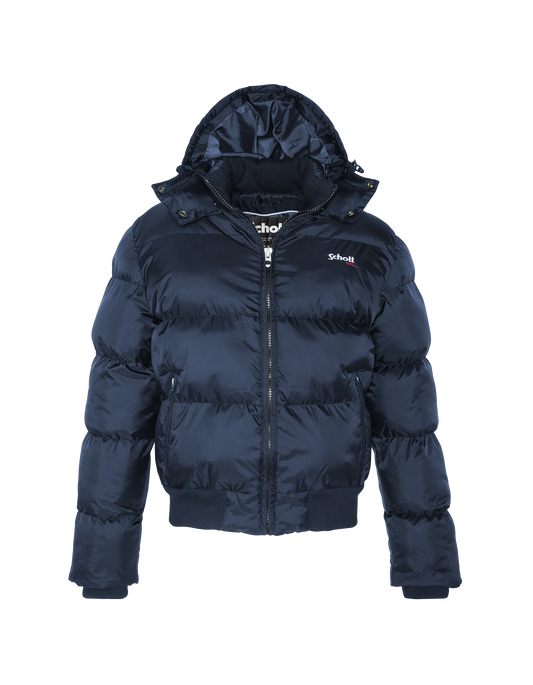 Navy blue jacket with hooded, Boxy Cup