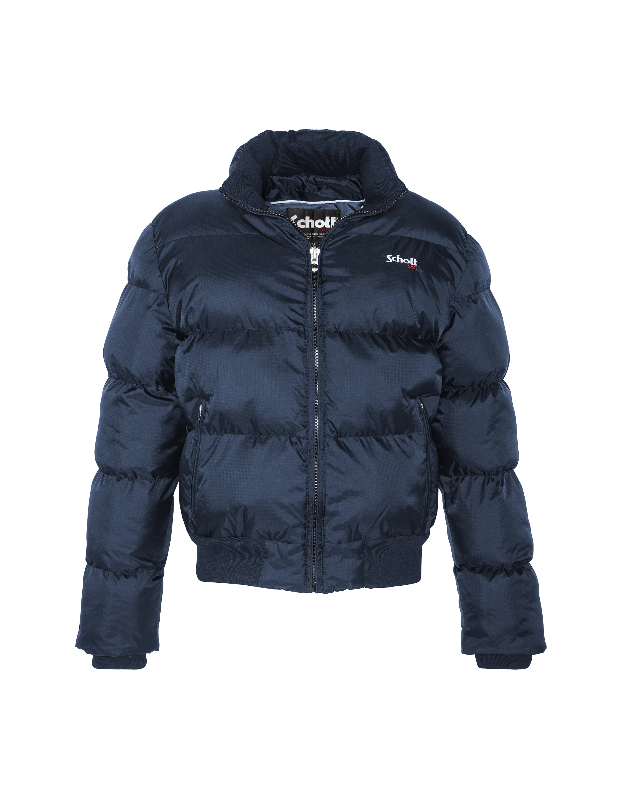 Doudoune bleu marine à capuche, coupe boxy-2