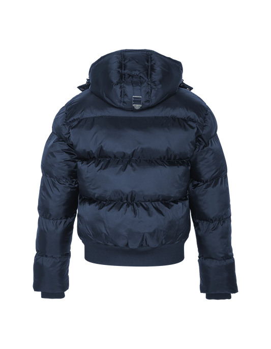 Navy blue jacket with hooded, Boxy Cup