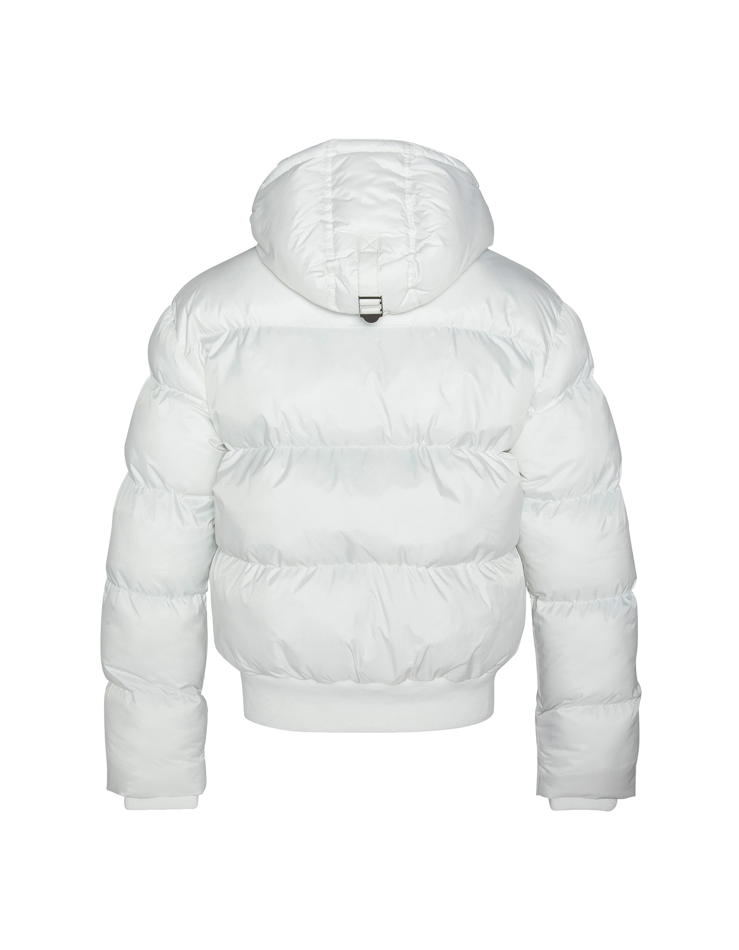 Doudoune blanche à capuche, coupe boxy