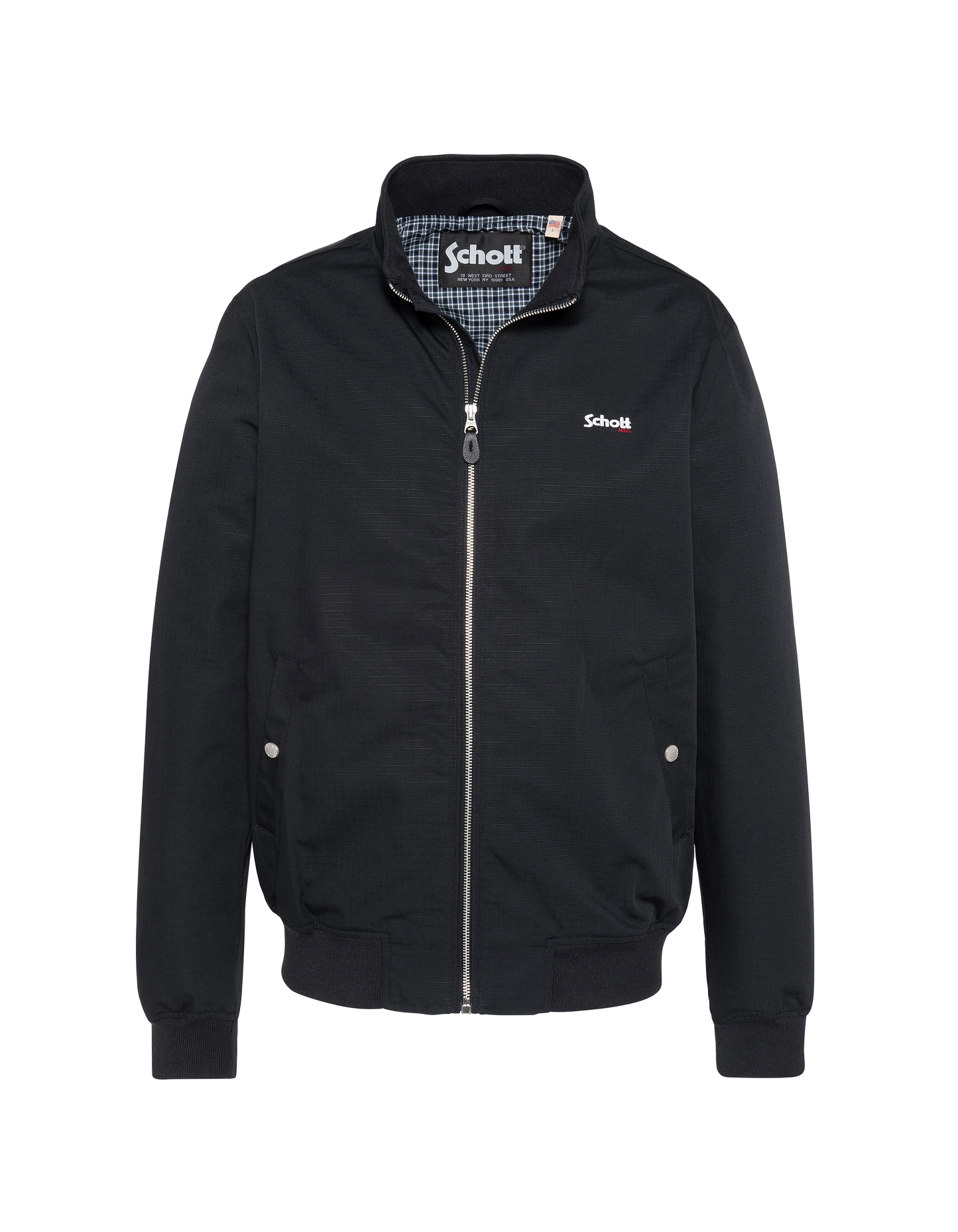 Blouson casual bleu marine avec doublure à carreaux