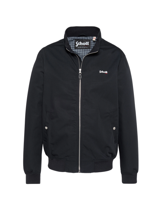 Blouson casual bleu marine avec doublure à carreaux