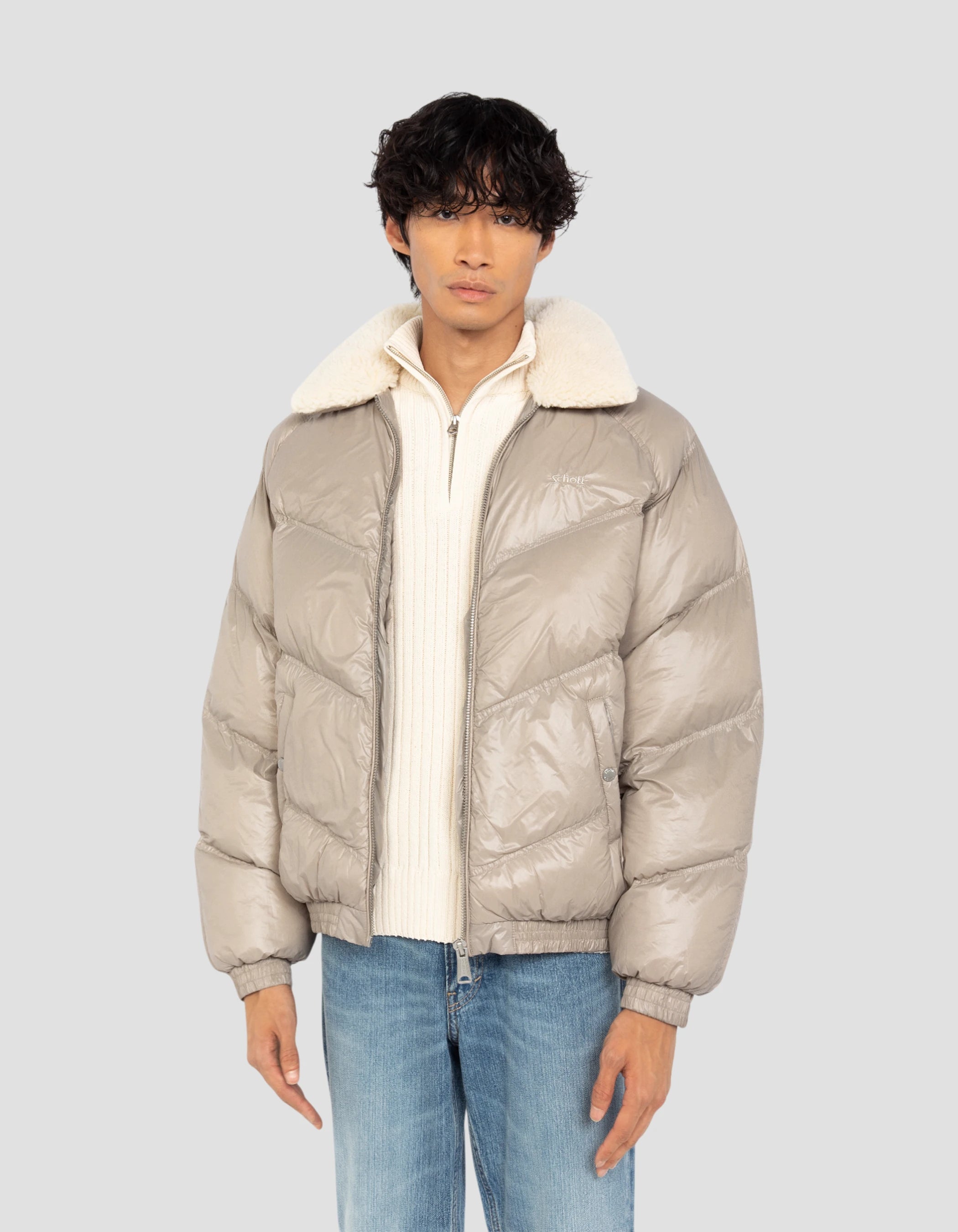 Beige brillante di streetwear retrò-4