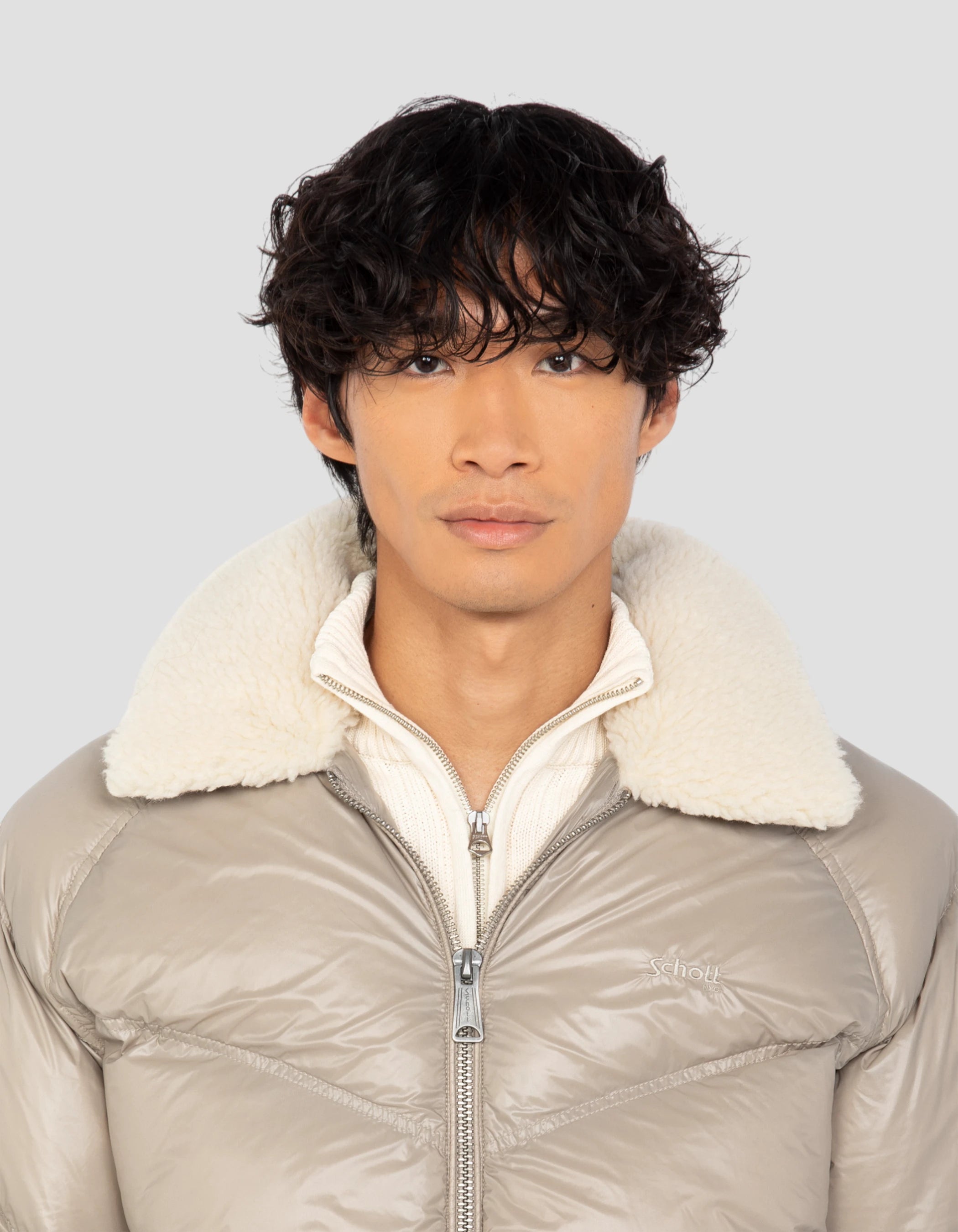 Beige brillante di streetwear retrò-5