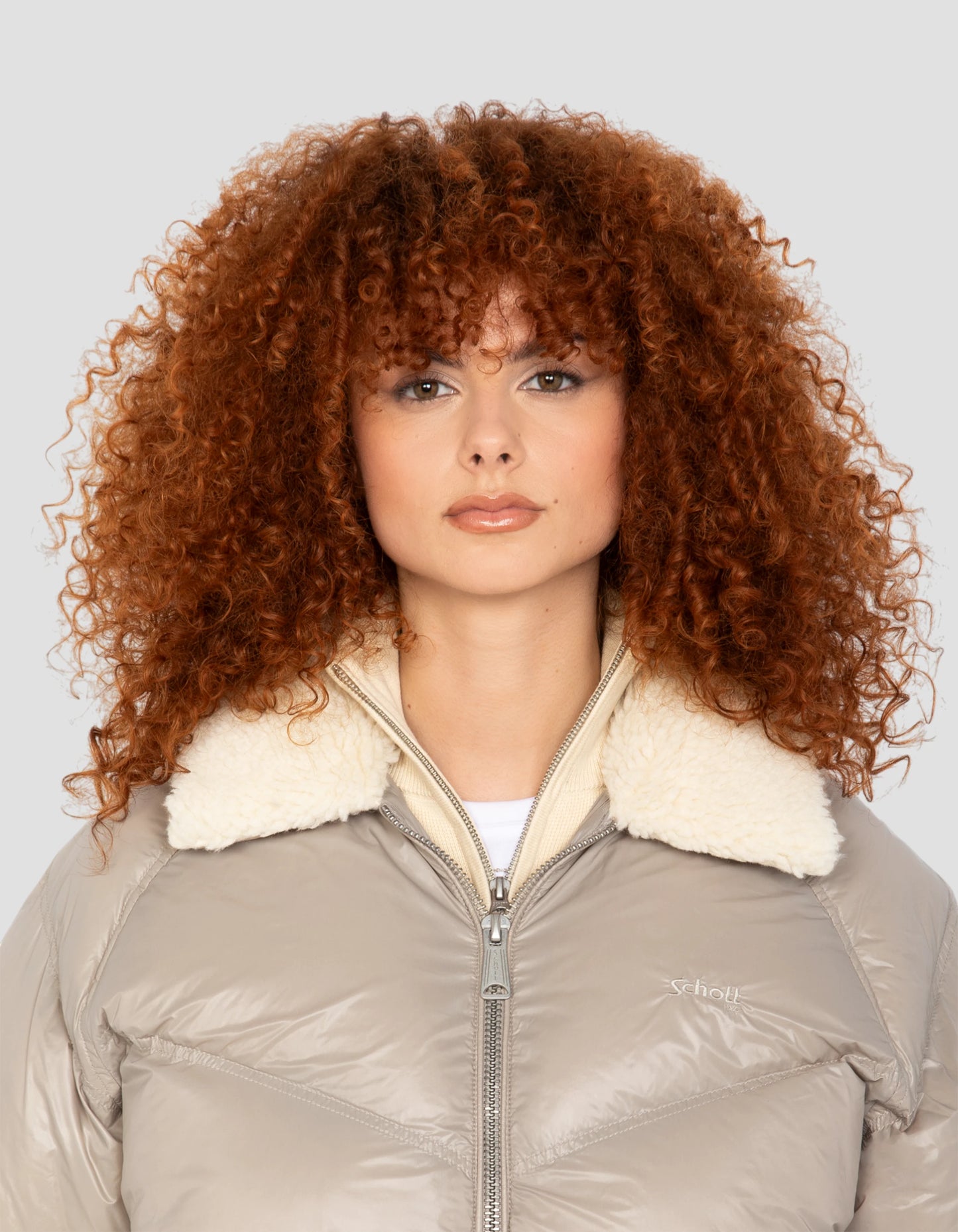 Retro Streetwear Shiny Beige