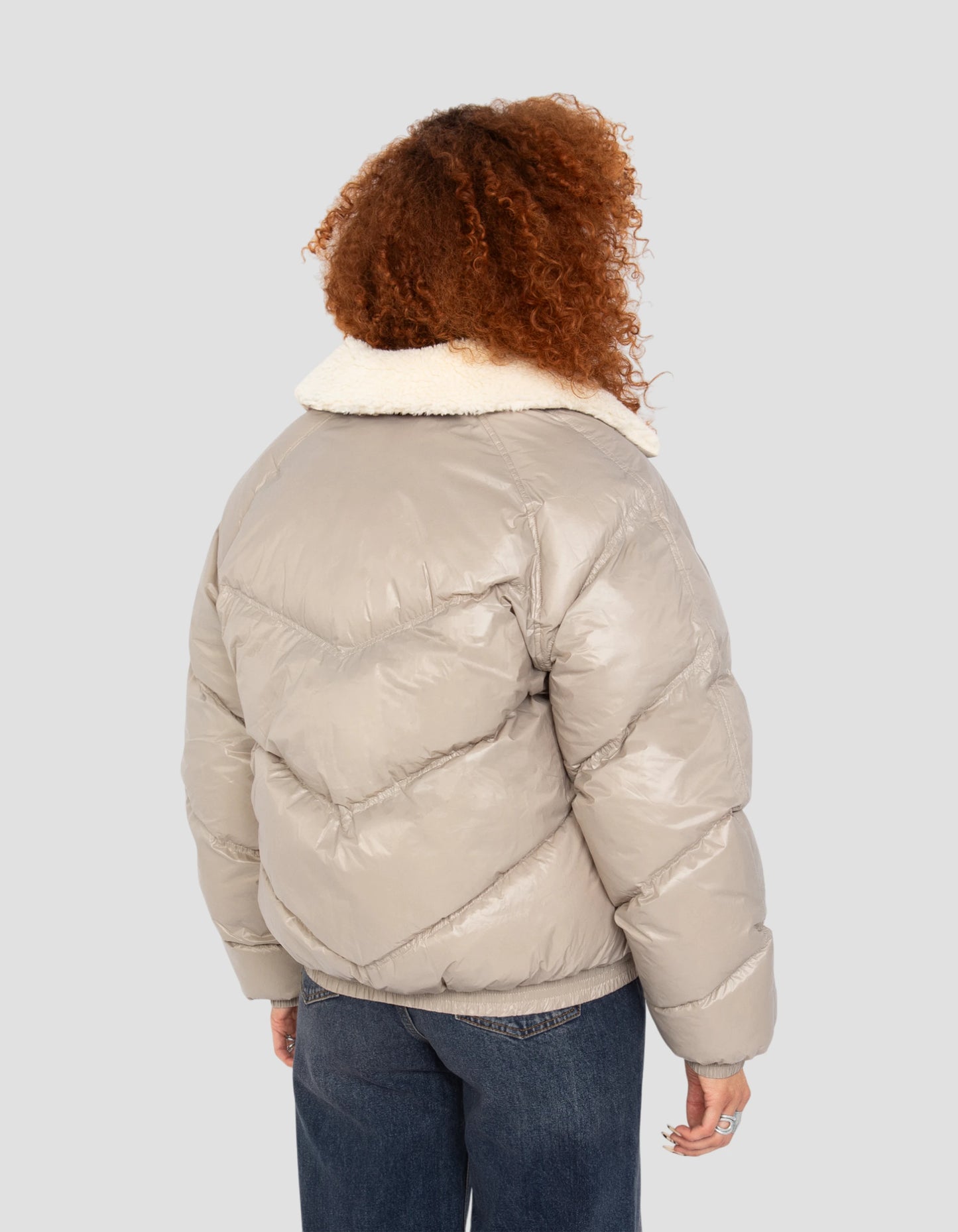 Retro Streetwear Shiny Beige