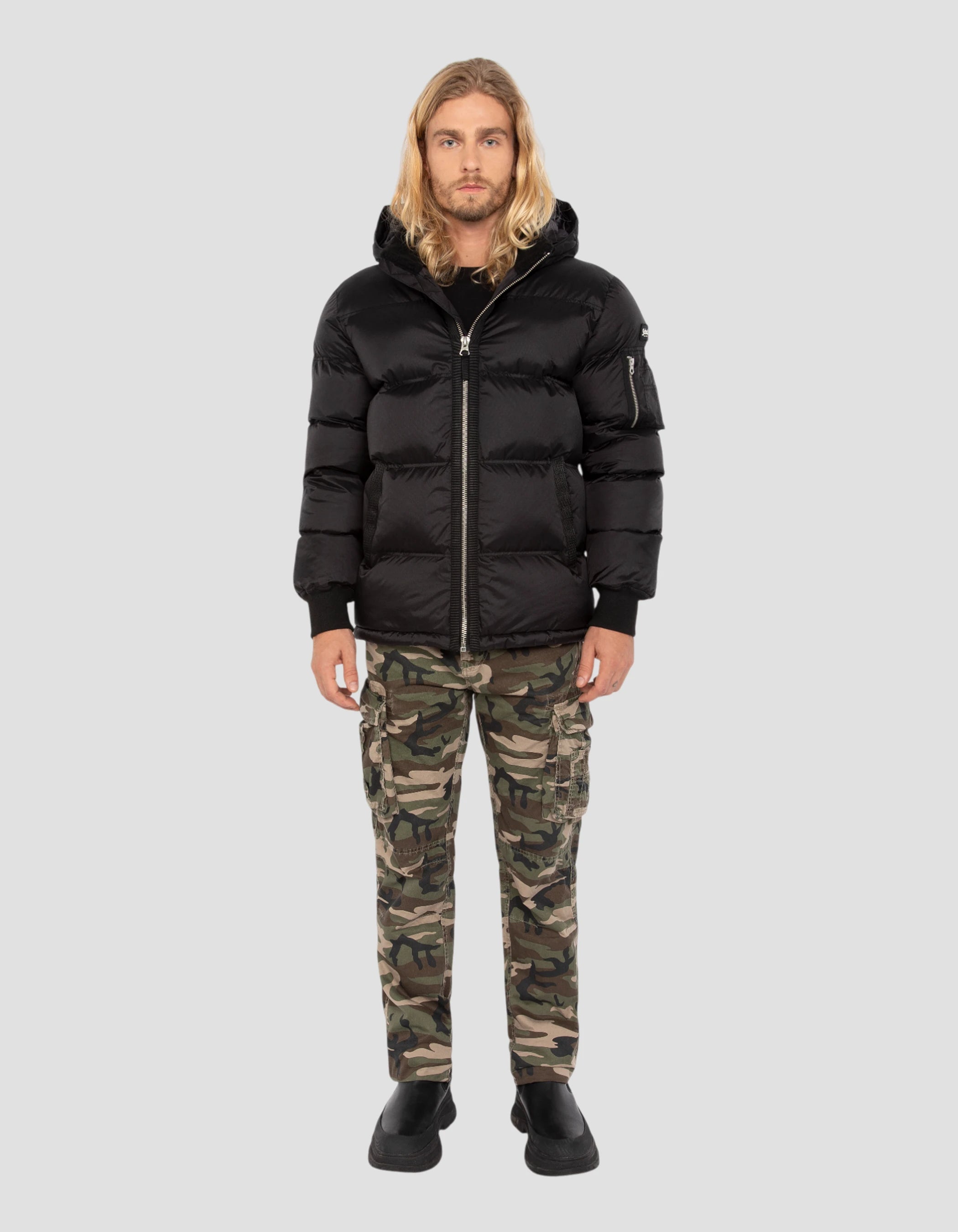 Black Army hooded jacket-1