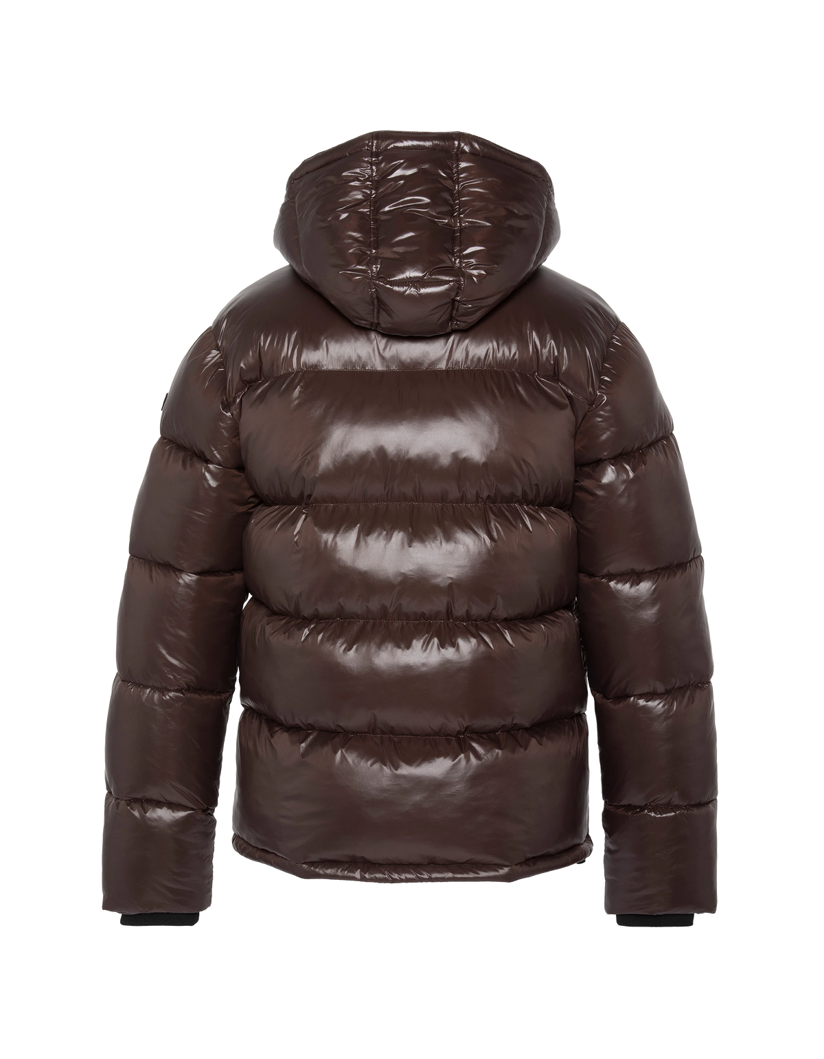 Doudoune marron à capuche shiny-6