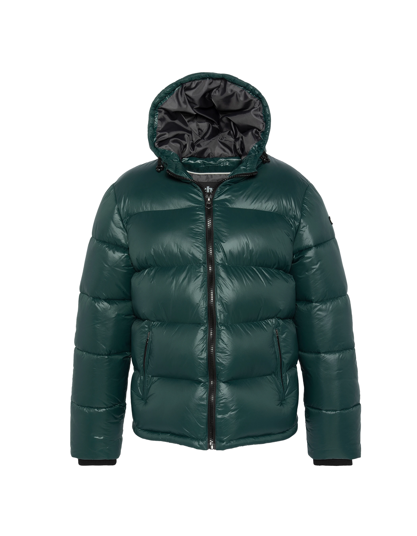 Doudoune vert forêt à capuche shiny