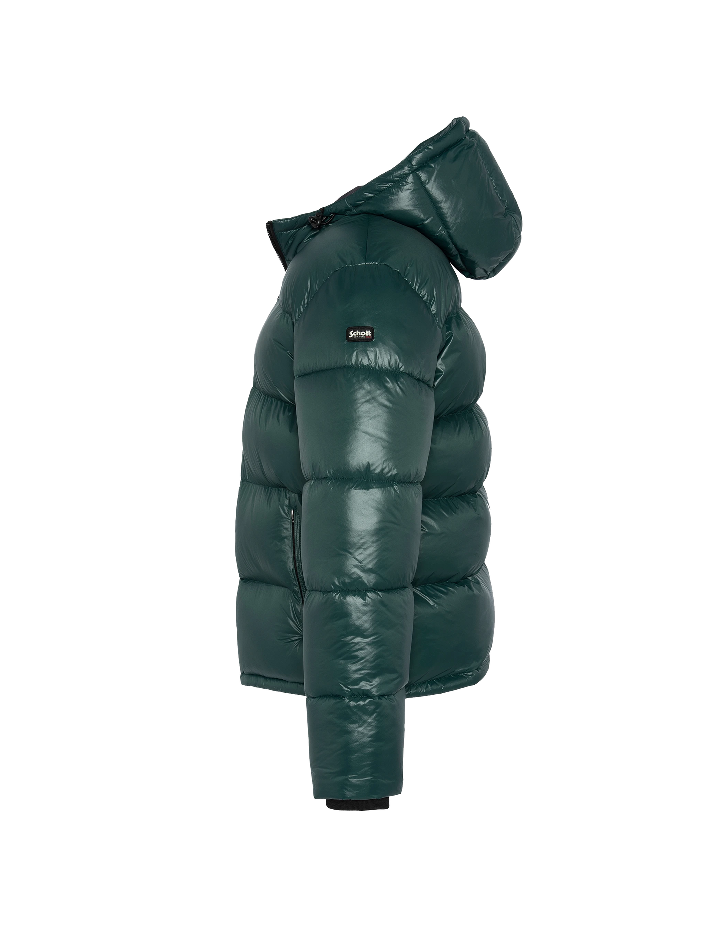 Doudoune vert forêt à capuche shiny