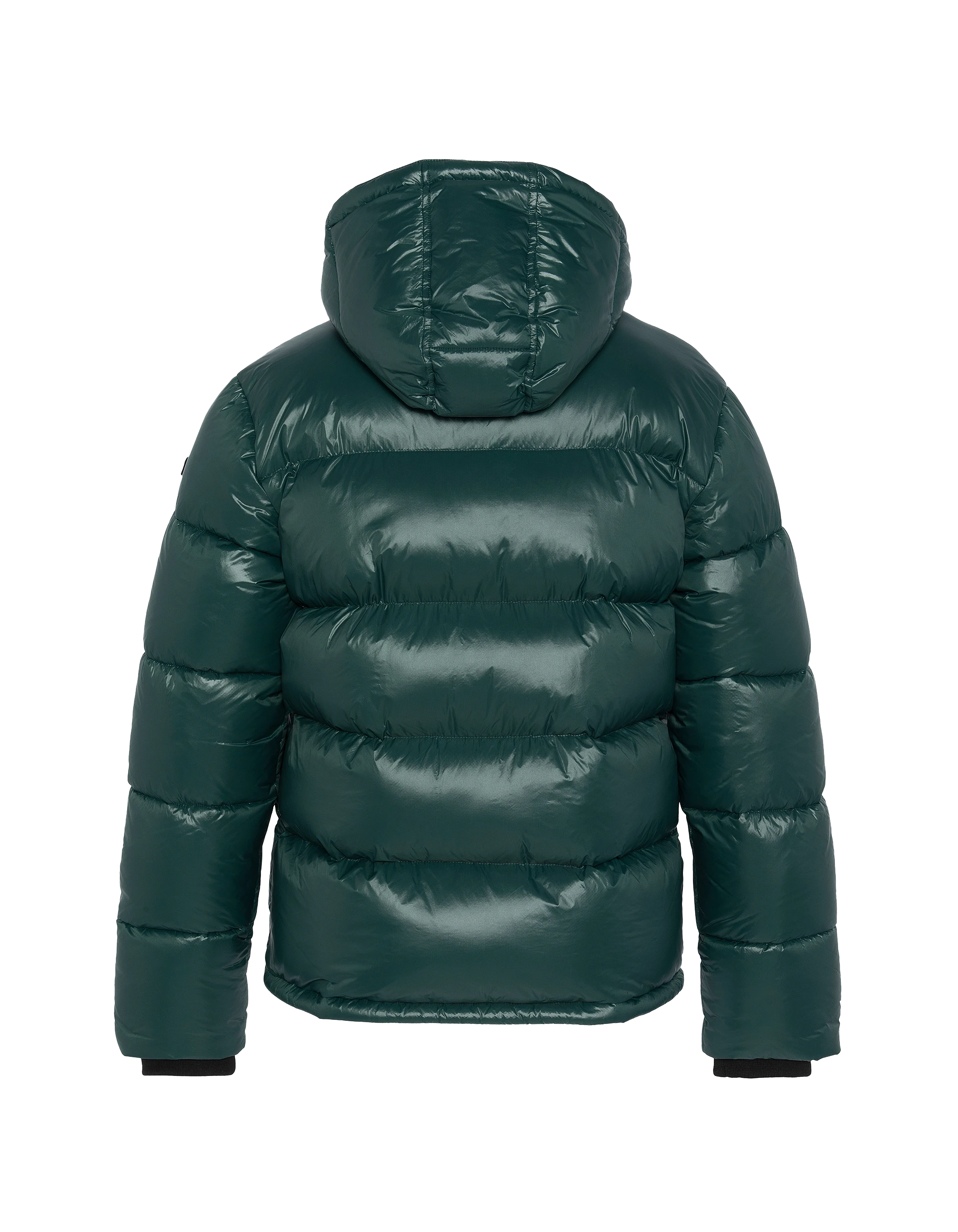 Doudoune vert forêt à capuche shiny-2