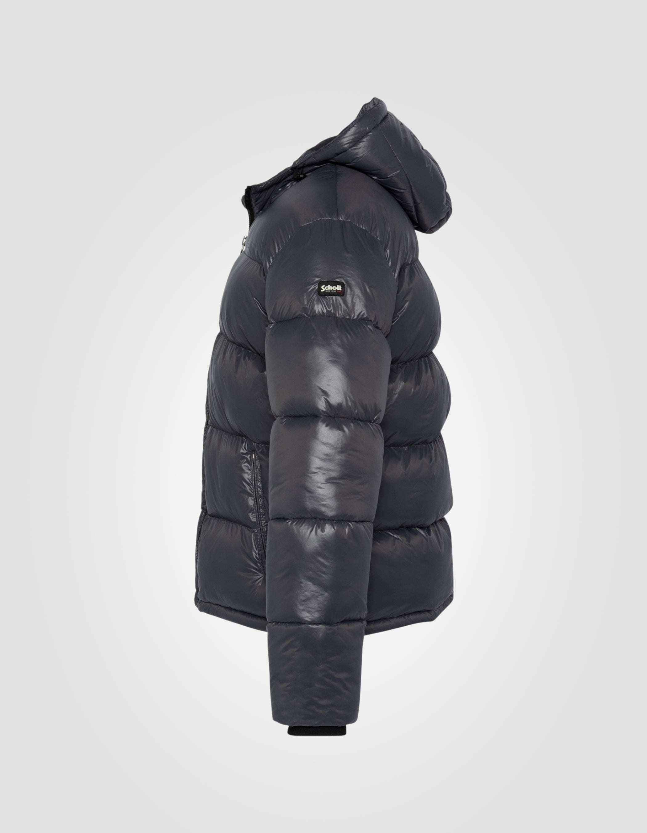 Chaqueta antracita con capucha brillante-7