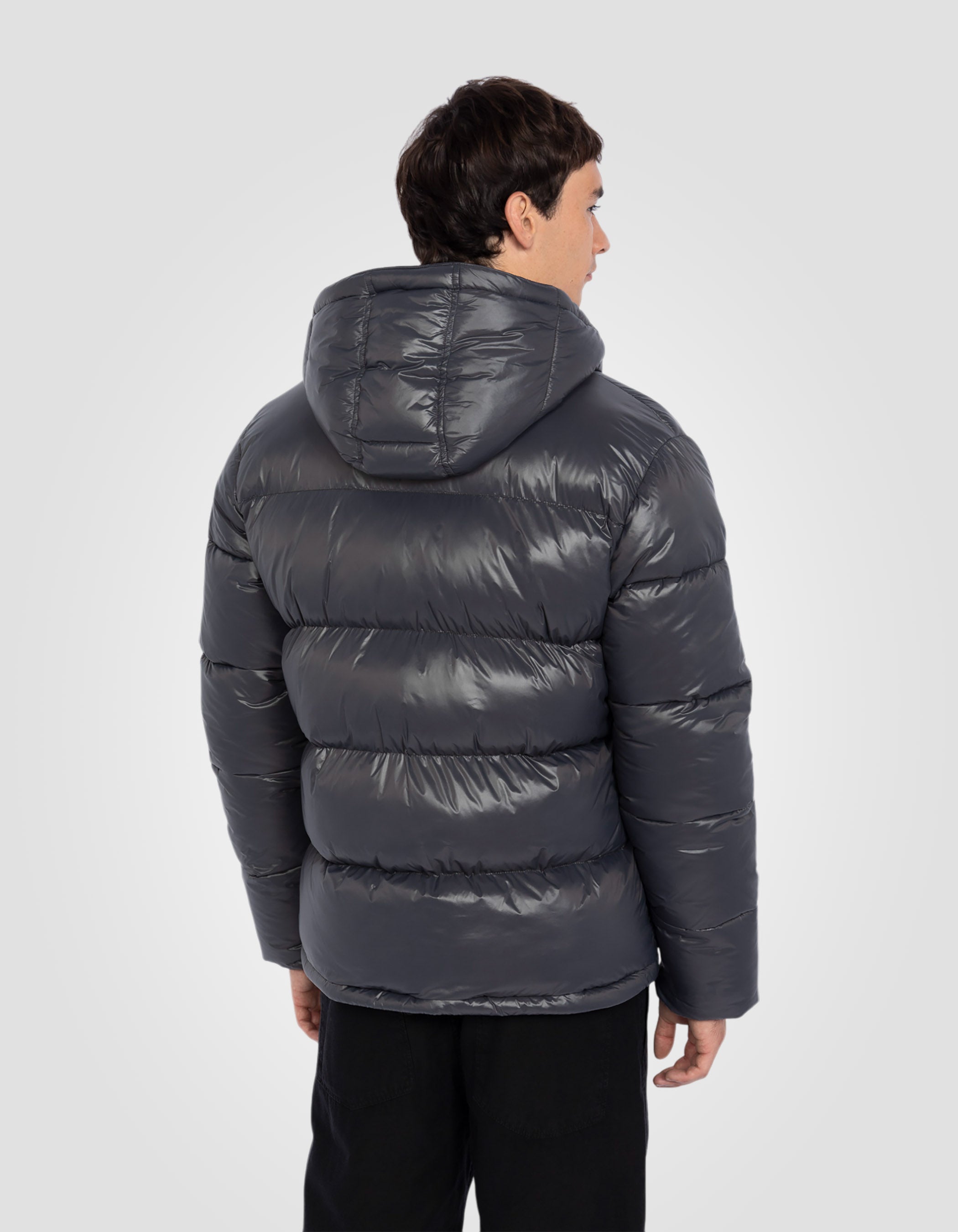 Chaqueta antracita con capucha brillante-6