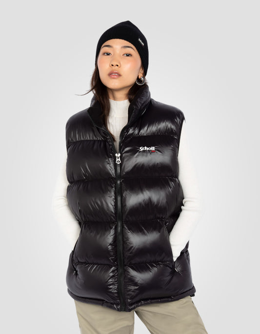 Doudoune Sans Manches Schott HARTV - Noire - Coupe Standard Avec Capuche