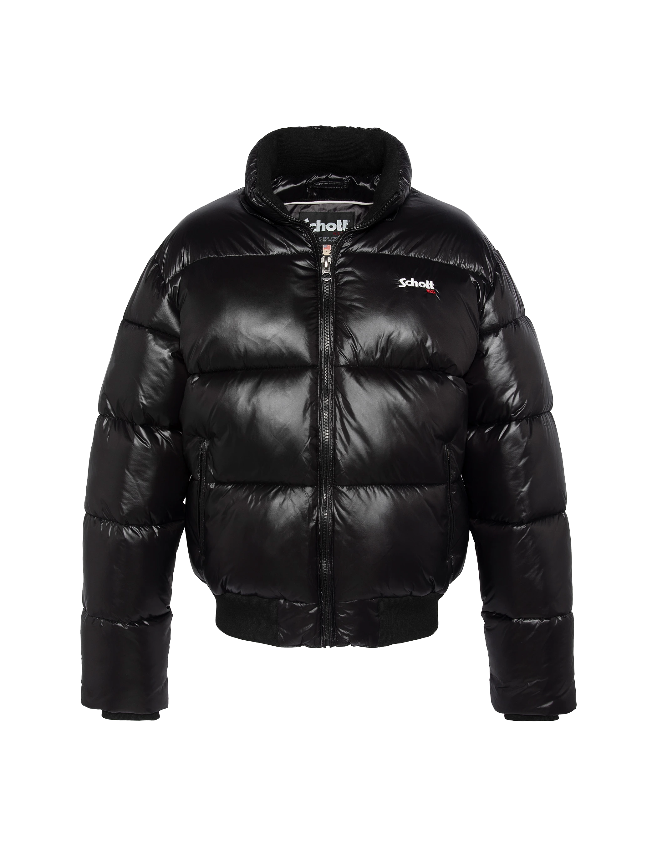 puffer jacket black with shiny hood, boxy fit-7