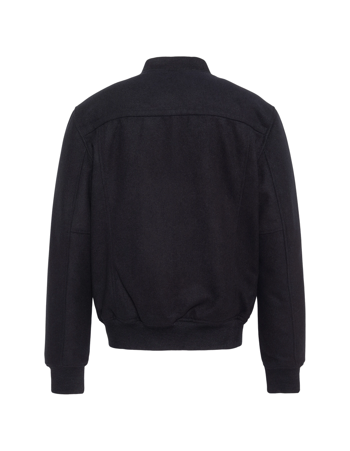 Blouson bleu marine en laine mélangée-6