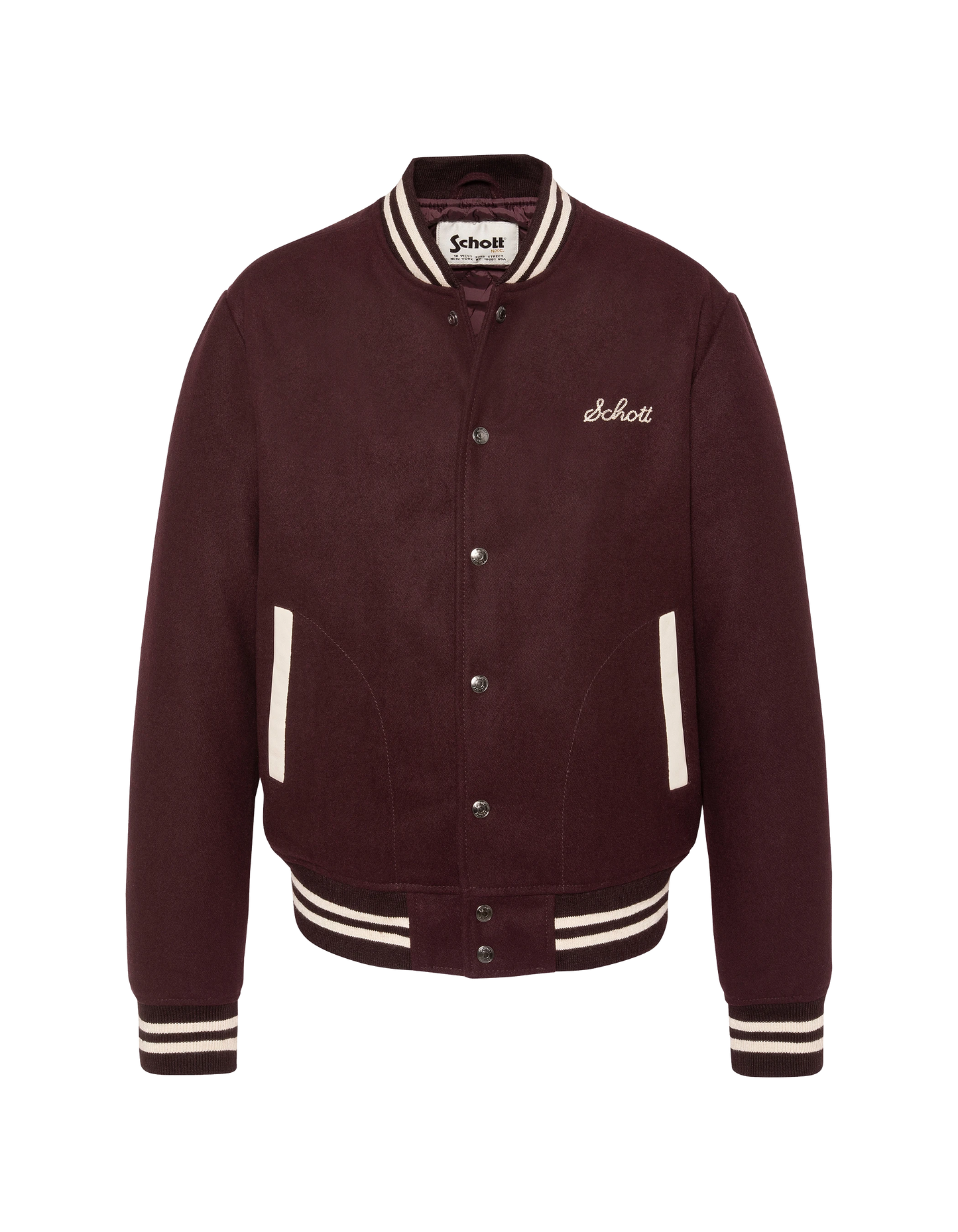 varsity jacket burgundy wool