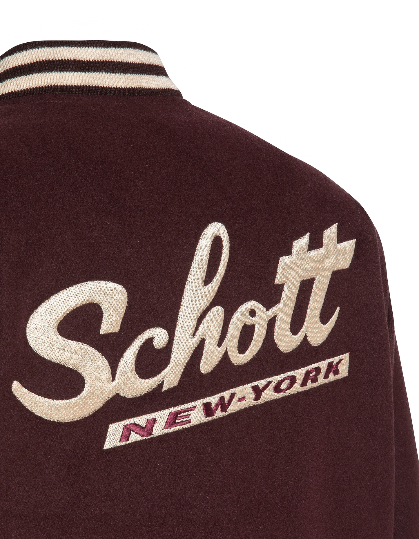varsity jacket burgundy wool
