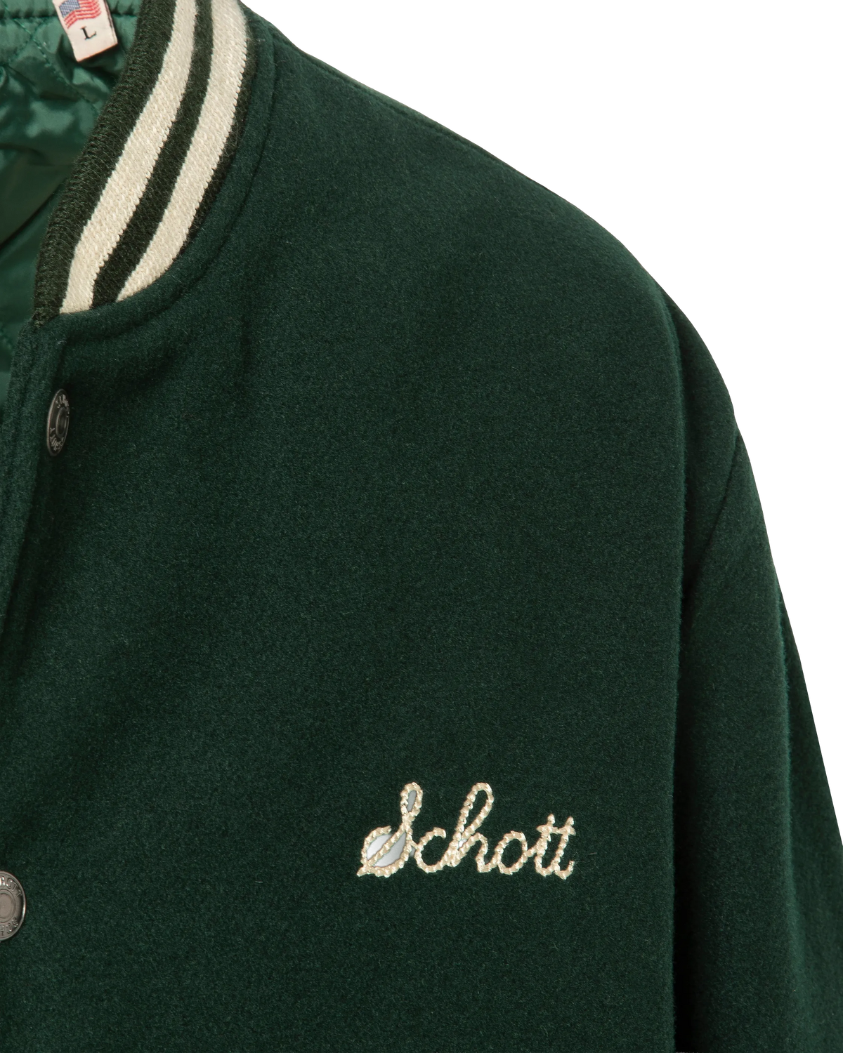 varsity jacket green wool