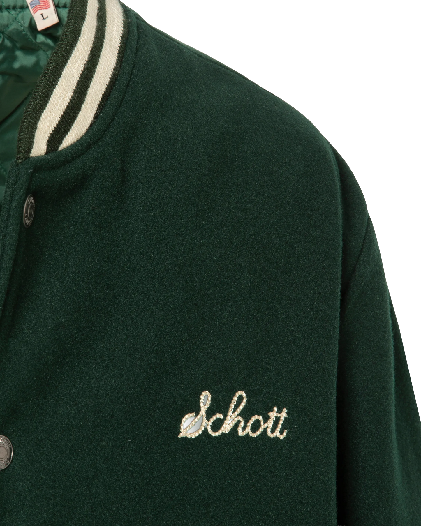 varsity jacket green wool