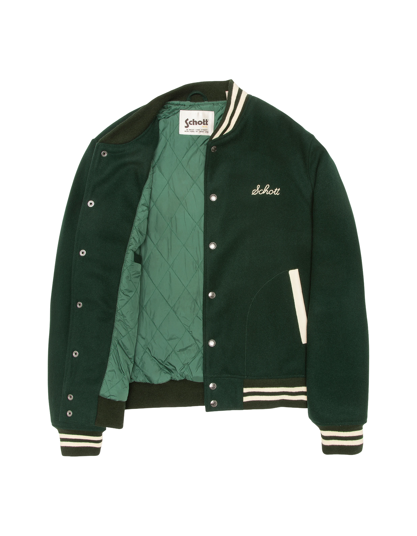 varsity jacket green wool