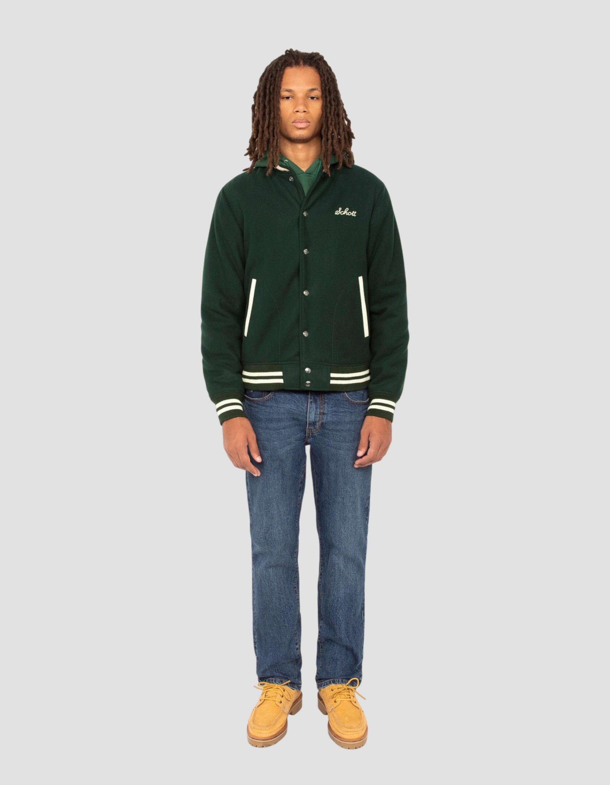 varsity jacket green wool-1
