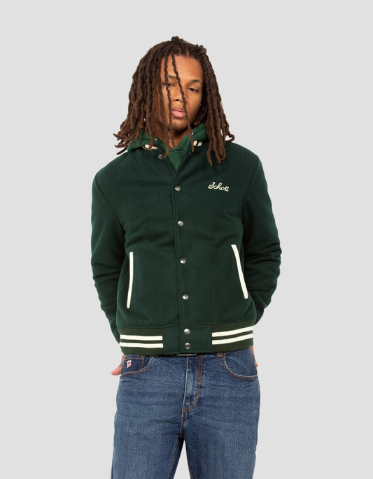 Blouson teddy vert en laine