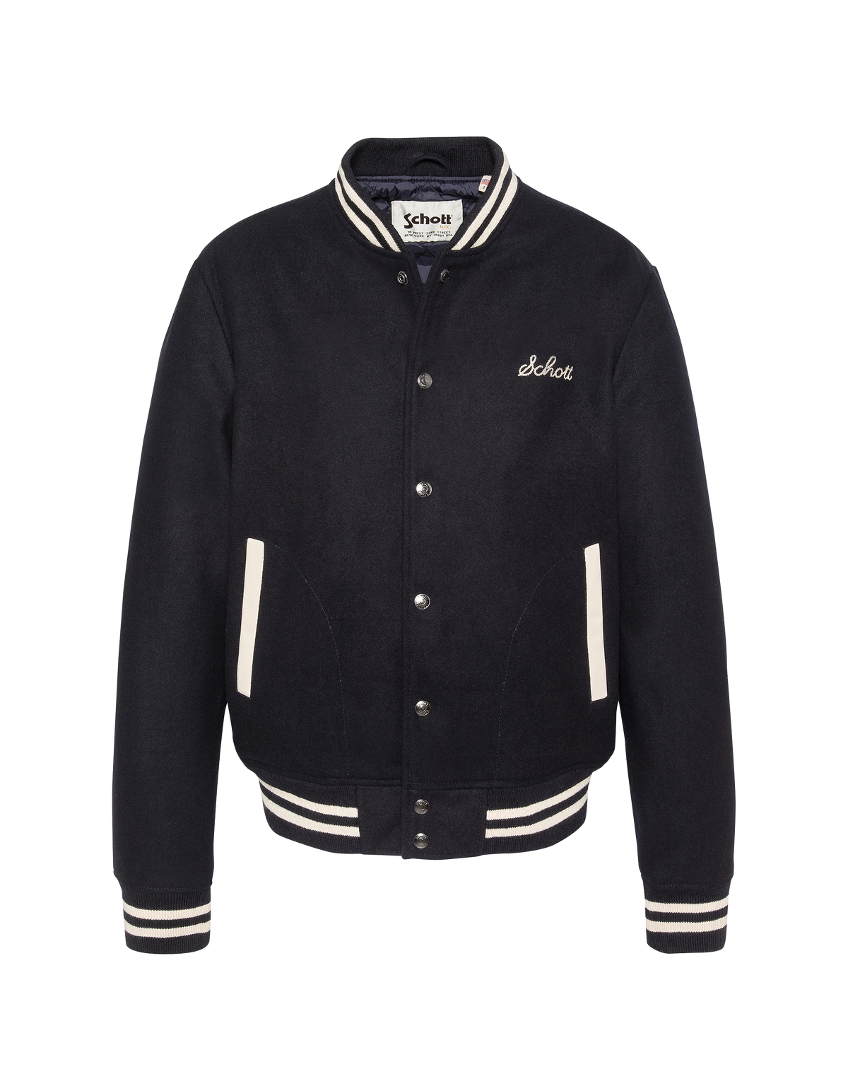 varsity jacket navy blue wool