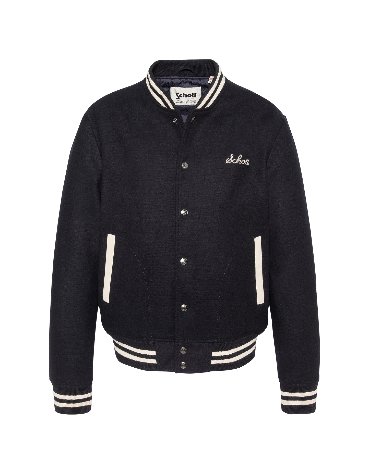 varsity jacket navy blue wool