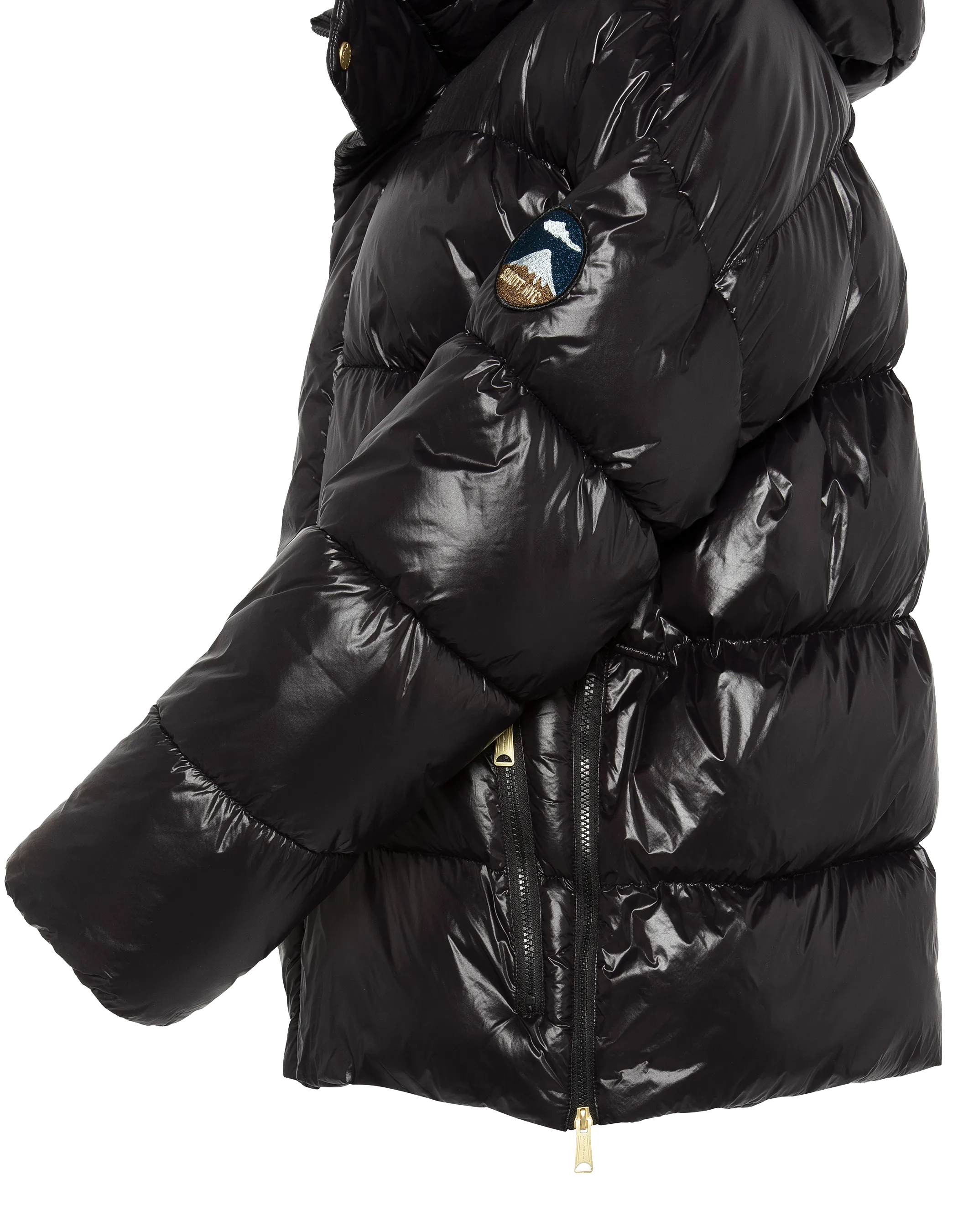 Giacca con cappuccio nero di grandi dimensioni-9