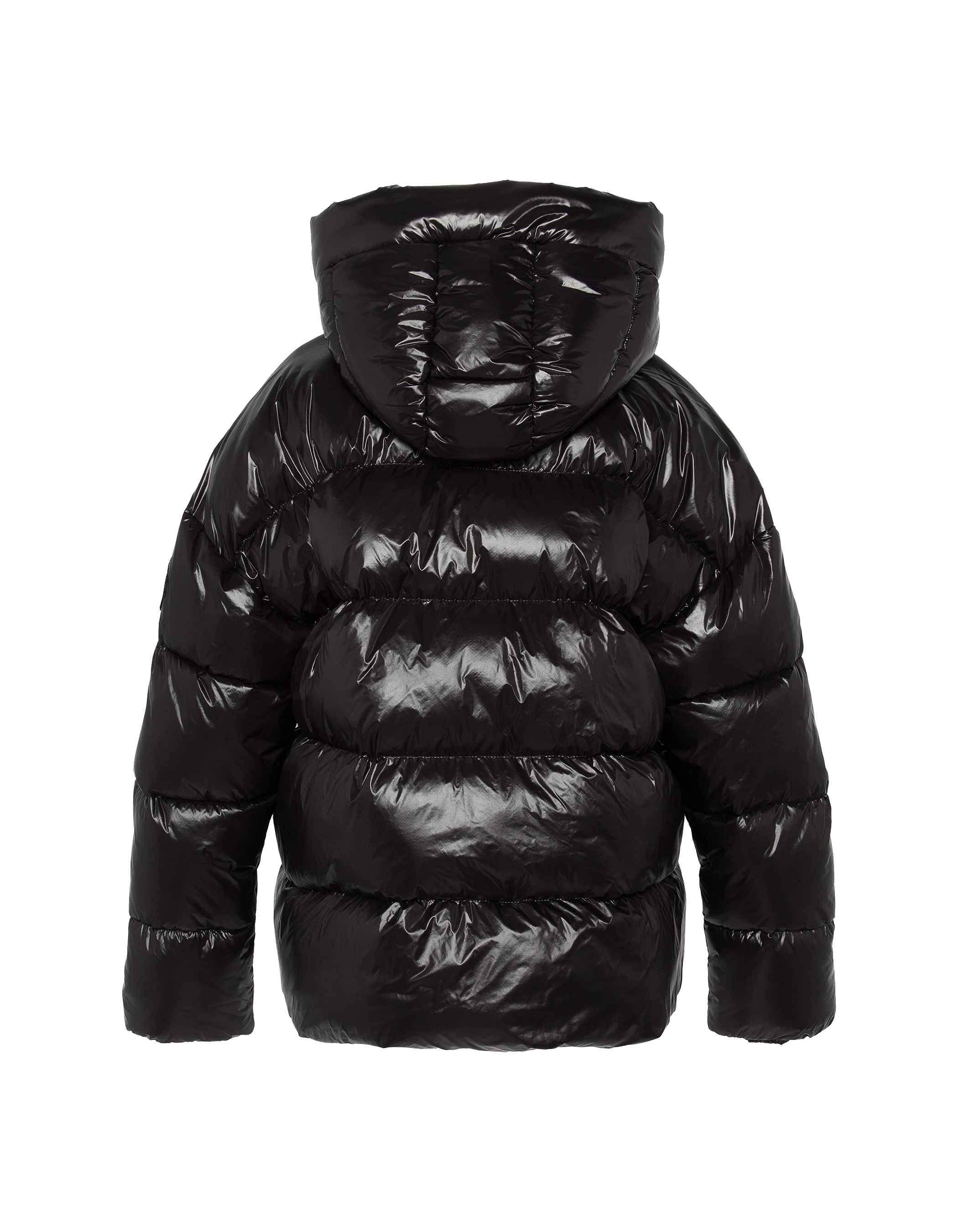 Giacca con cappuccio nero di grandi dimensioni-10