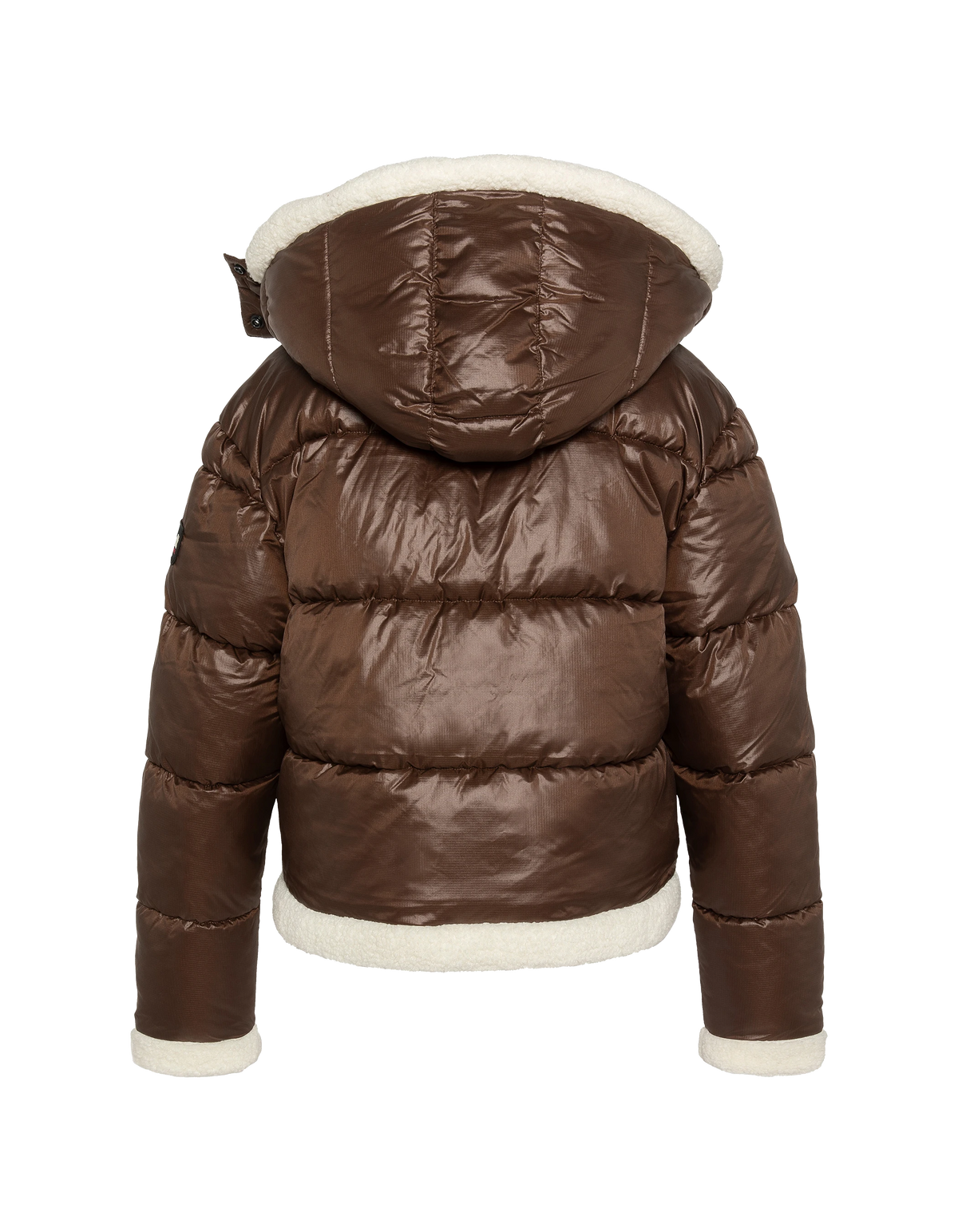 Doudoune à capuche chocolat doublée sherpa-10