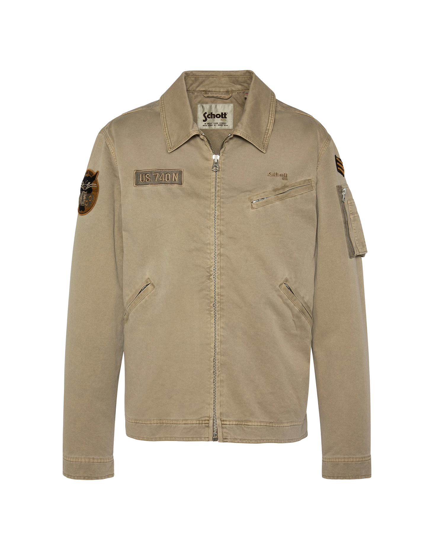 Blouson army taupe badgé