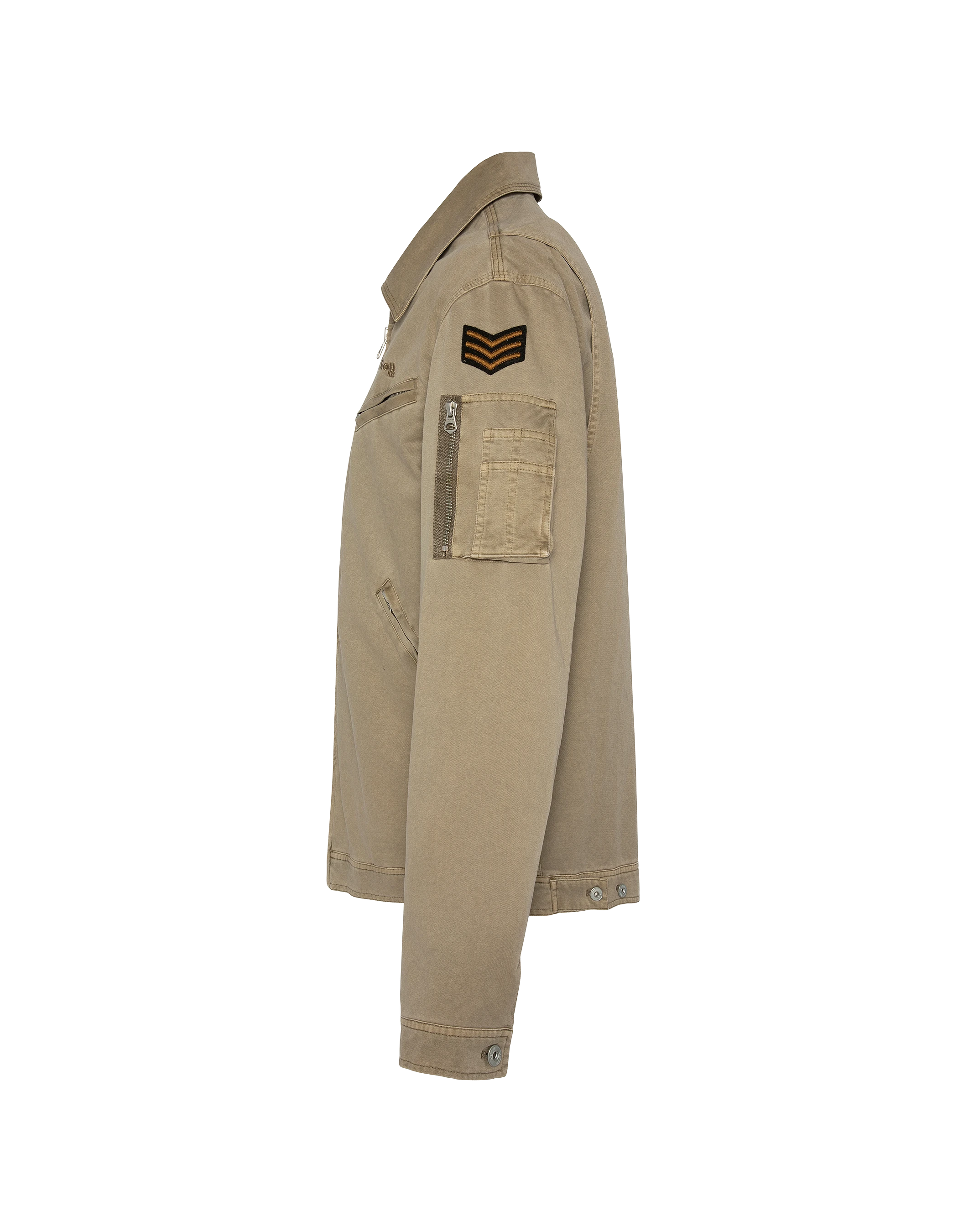 Blouson army taupe badgé-8