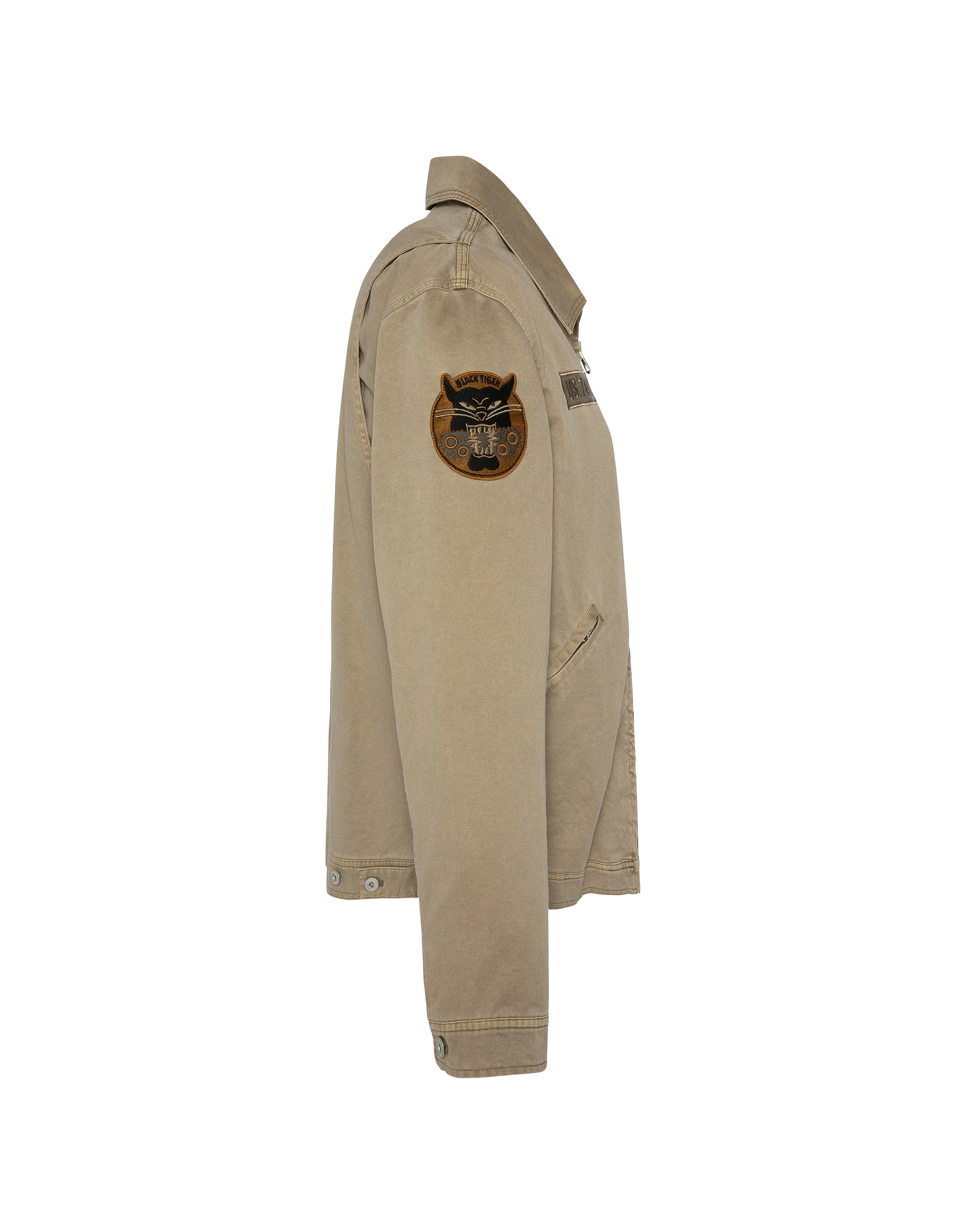 Blouson army taupe badgé