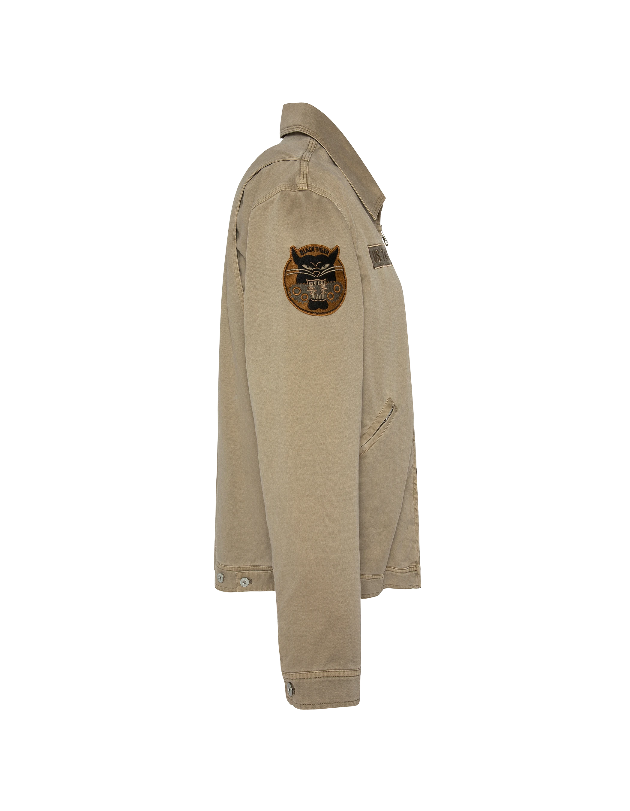 Blouson army taupe badgé-7