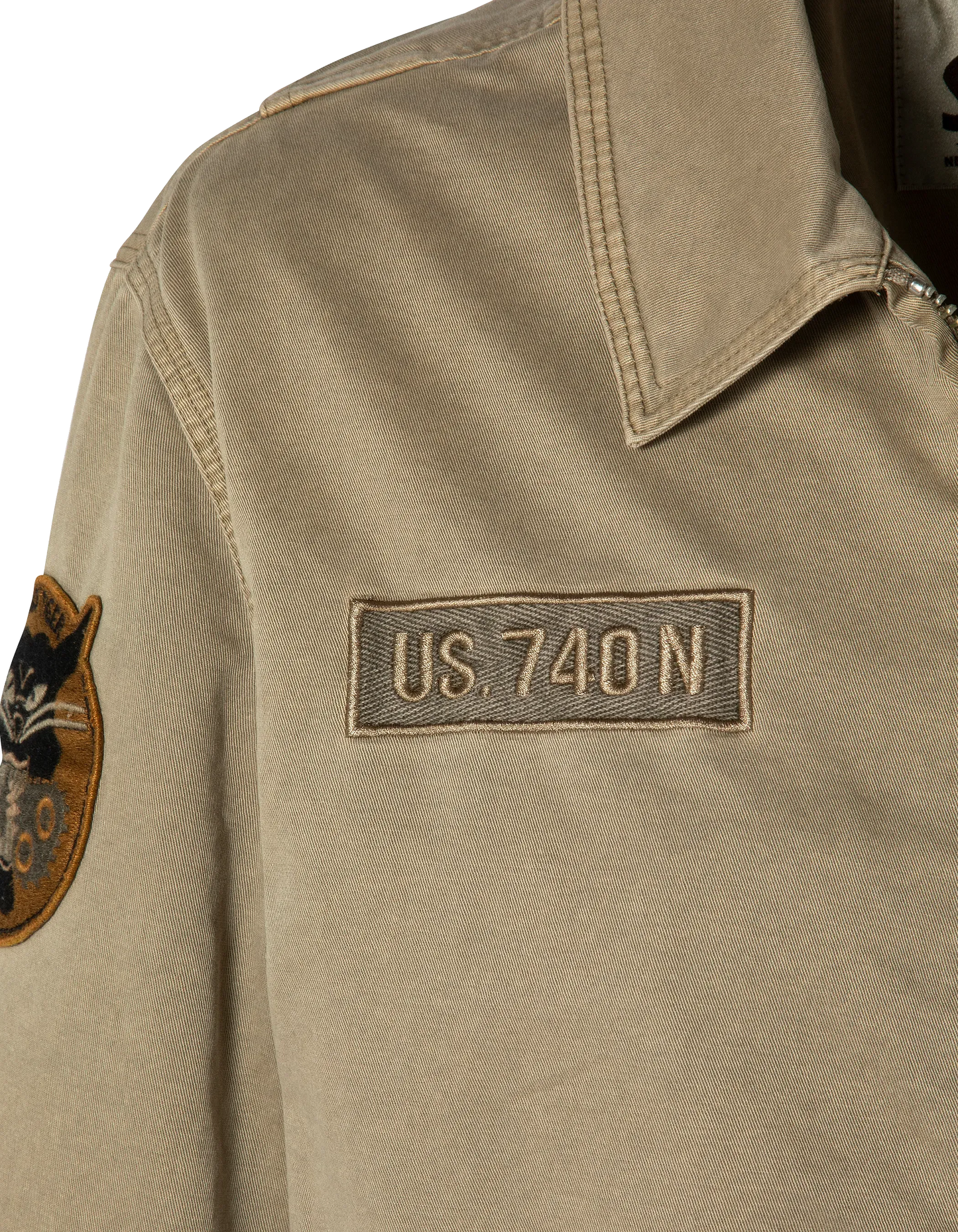 Blouson army taupe badgé