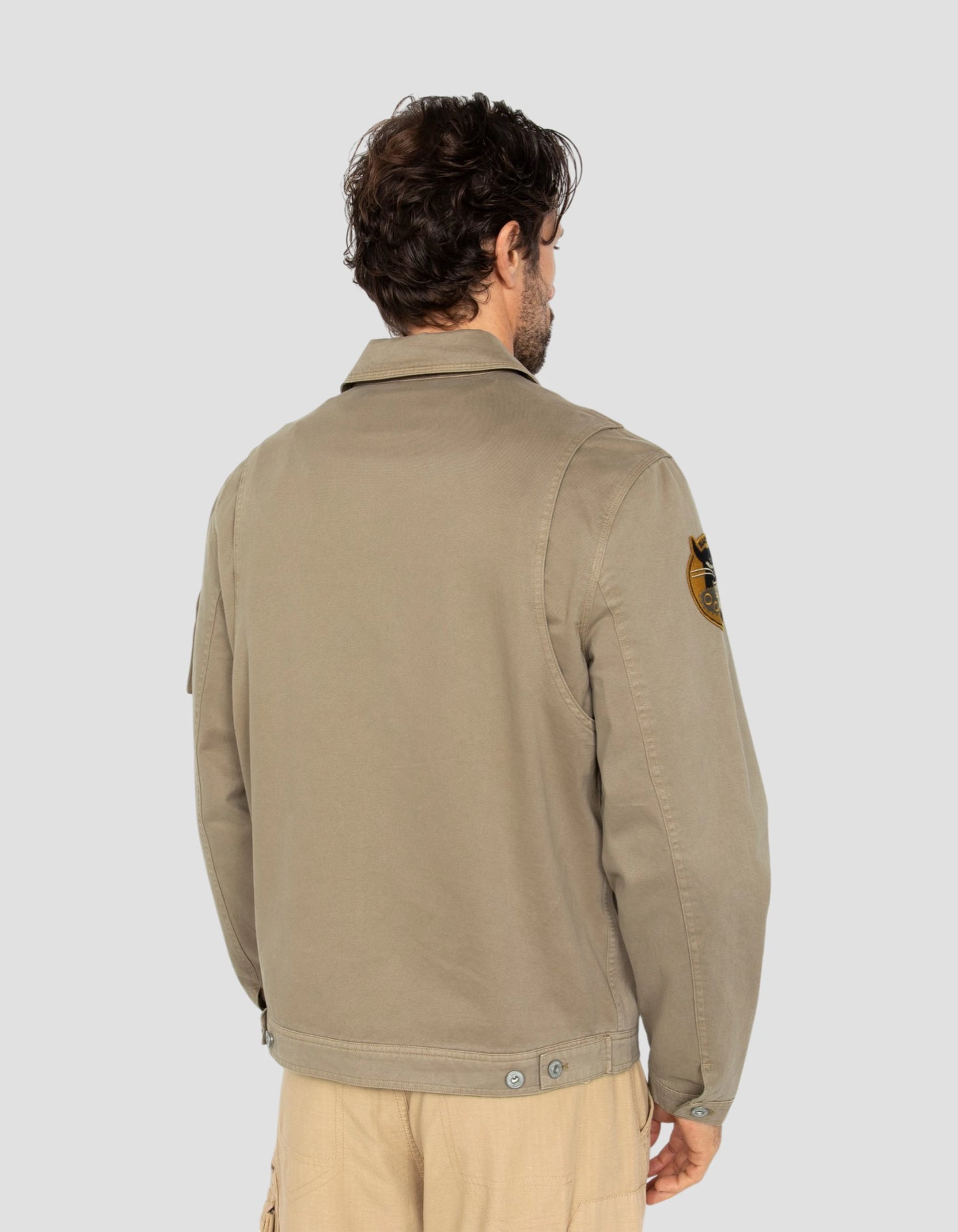Blouson army taupe badgé