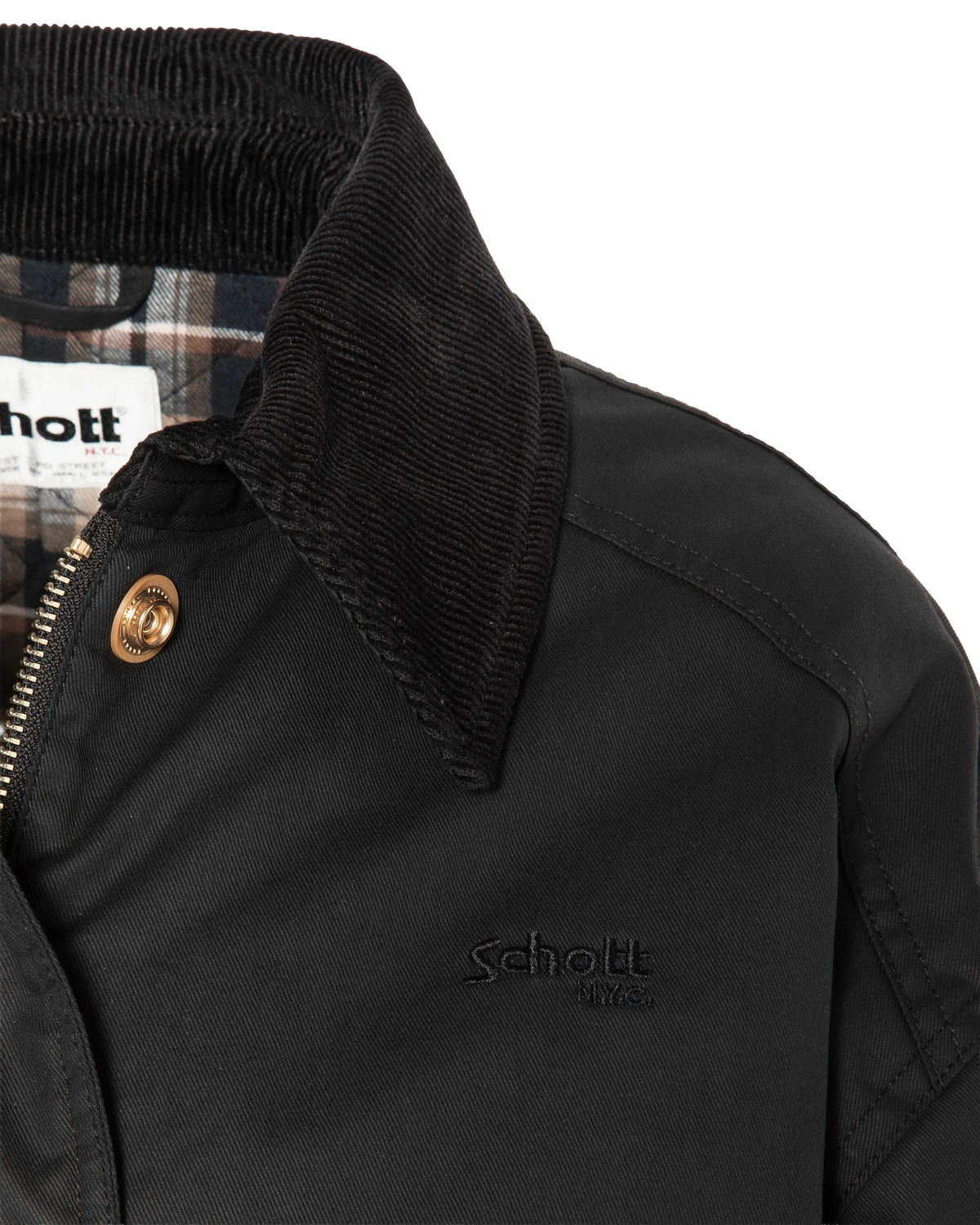 Veste farmer noire en coton ciré-3