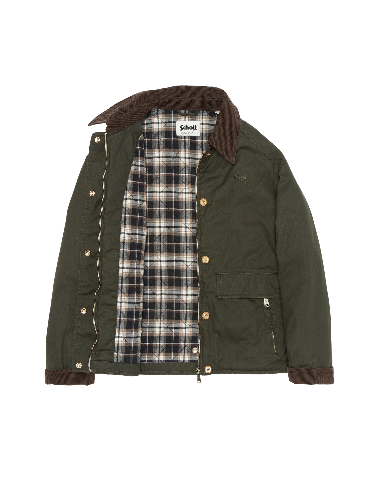 Veste farmer kaki foncé en coton ciré