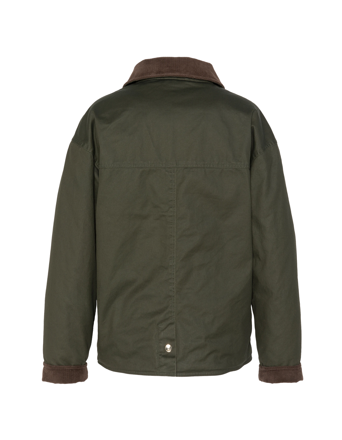 Veste farmer kaki foncé en coton ciré-9